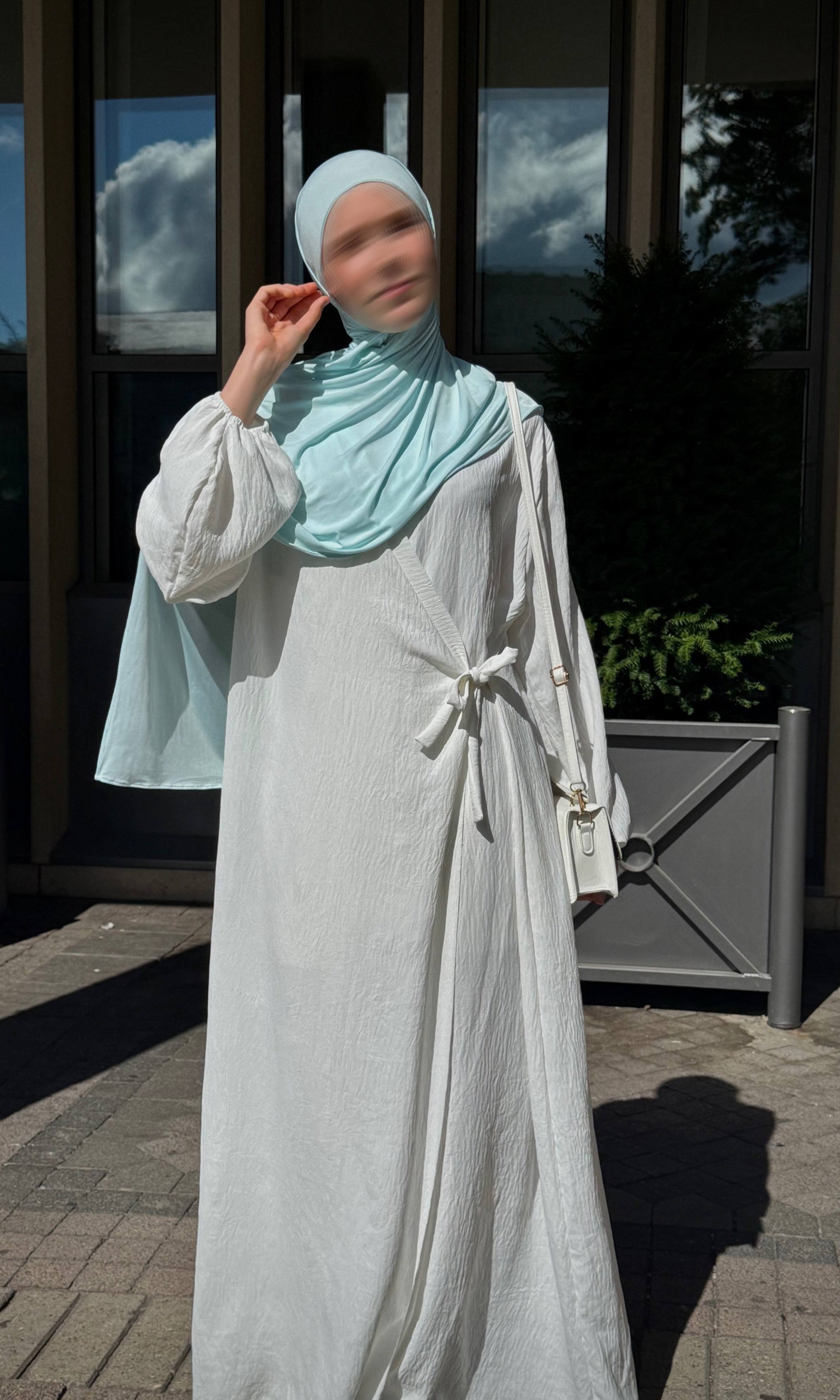 wickelabaya jazz-stoff ballonärmel frontansicht einheitsgröße 36–46 länge 1,47 m