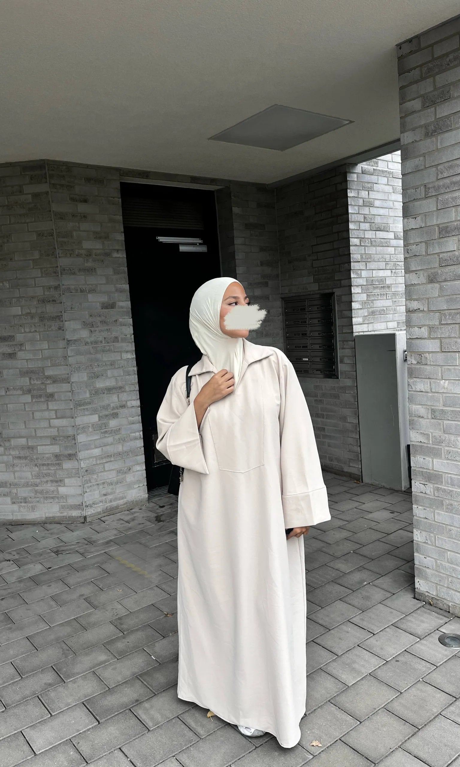 abaya langarm, frontansicht