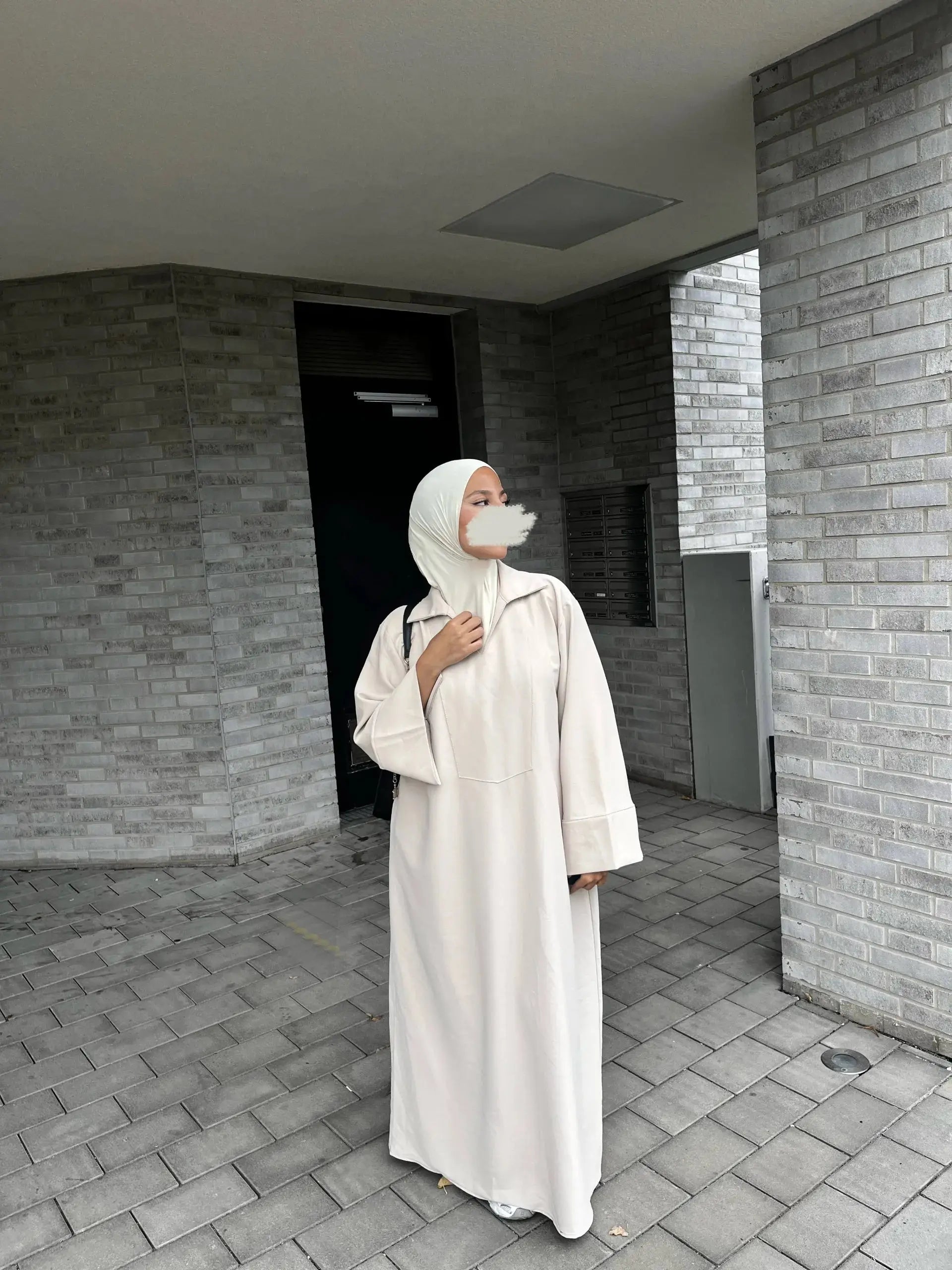 abaya langarm, frontansicht