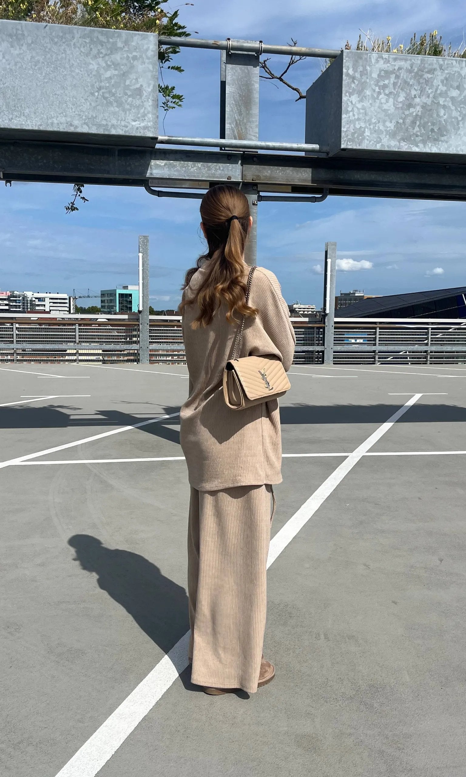 cord-set mit langem oberteil (87 cm) und hose (100 cm), viskose-mix, leicht elastisch, herbst/winter