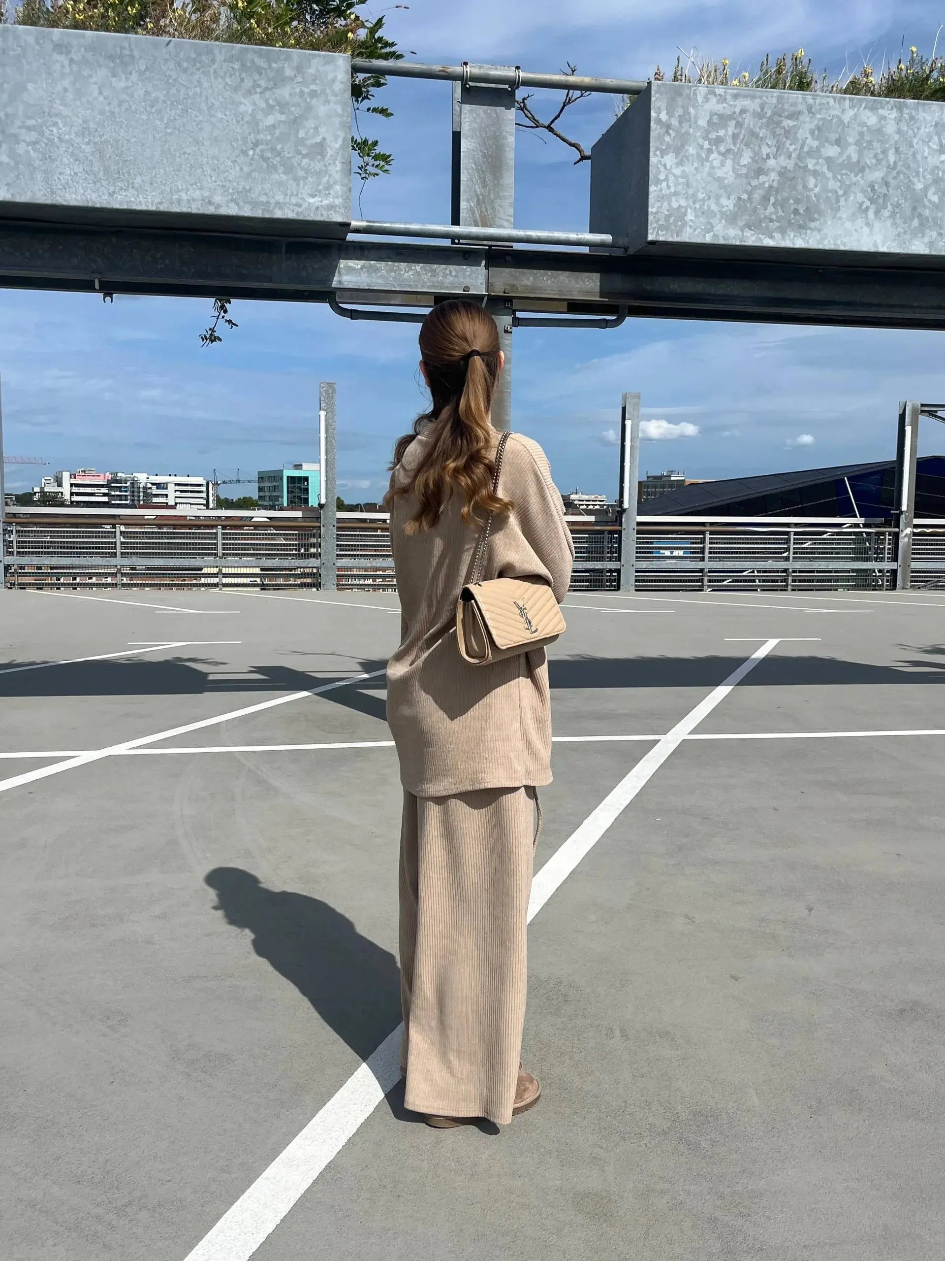 cord-set mit langem oberteil (87 cm) und hose (100 cm), viskose-mix, leicht elastisch, herbst/winter