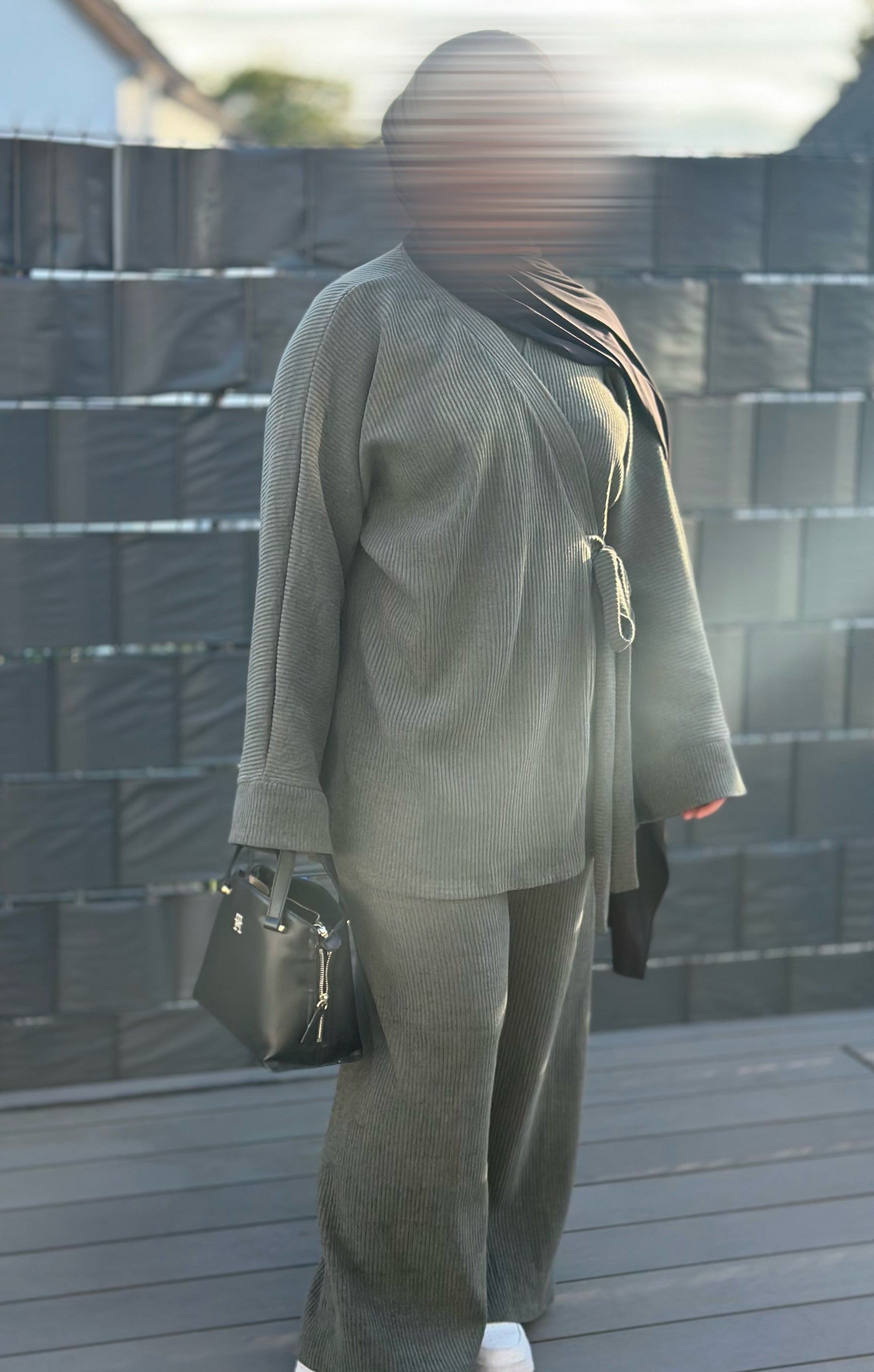 Zweiteiler cordstoff frontansicht oberteil-länge 87 cm, hose-länge 100 cm