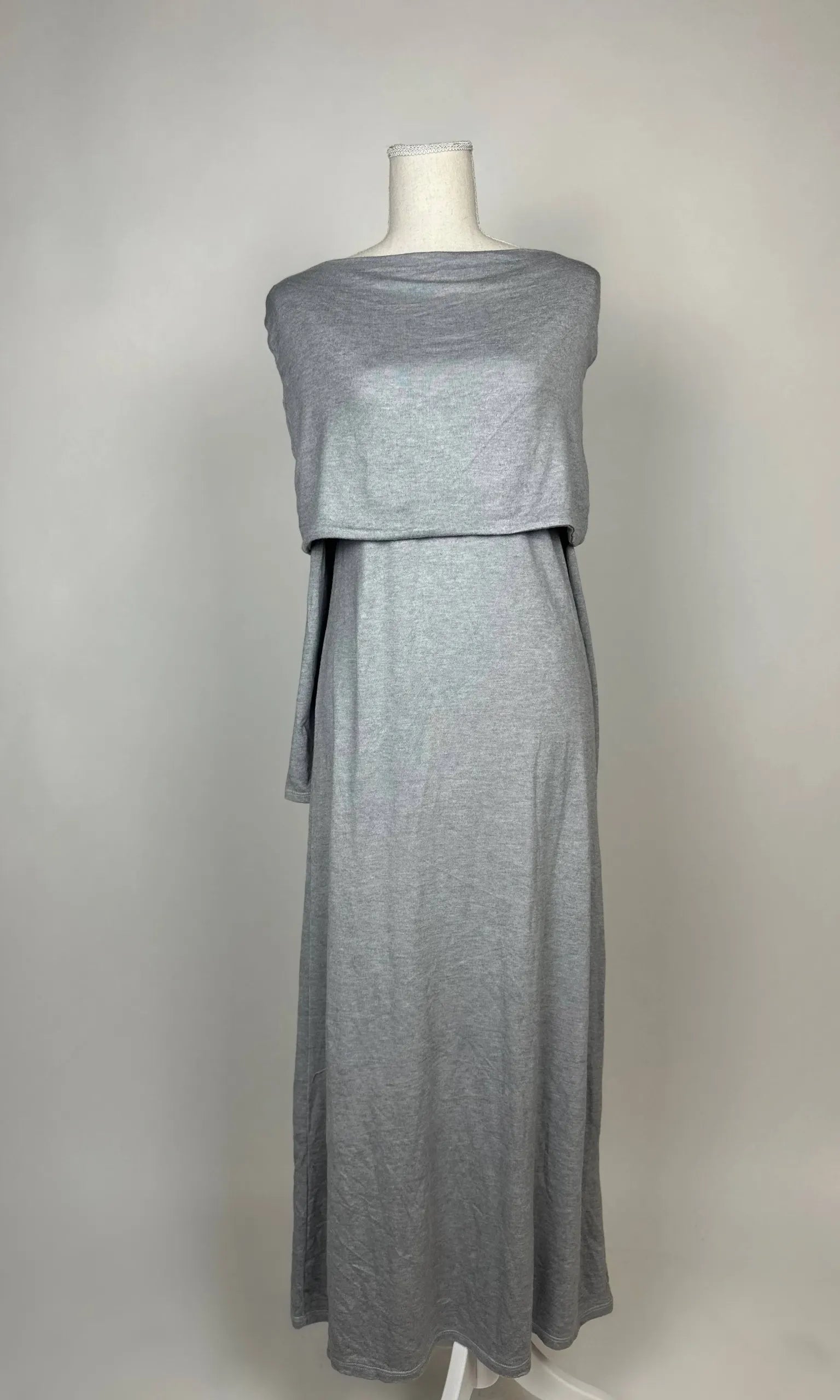 Langes Baumwollkleid, schlicht, figurbetonte Passform, für Herbst/Winter