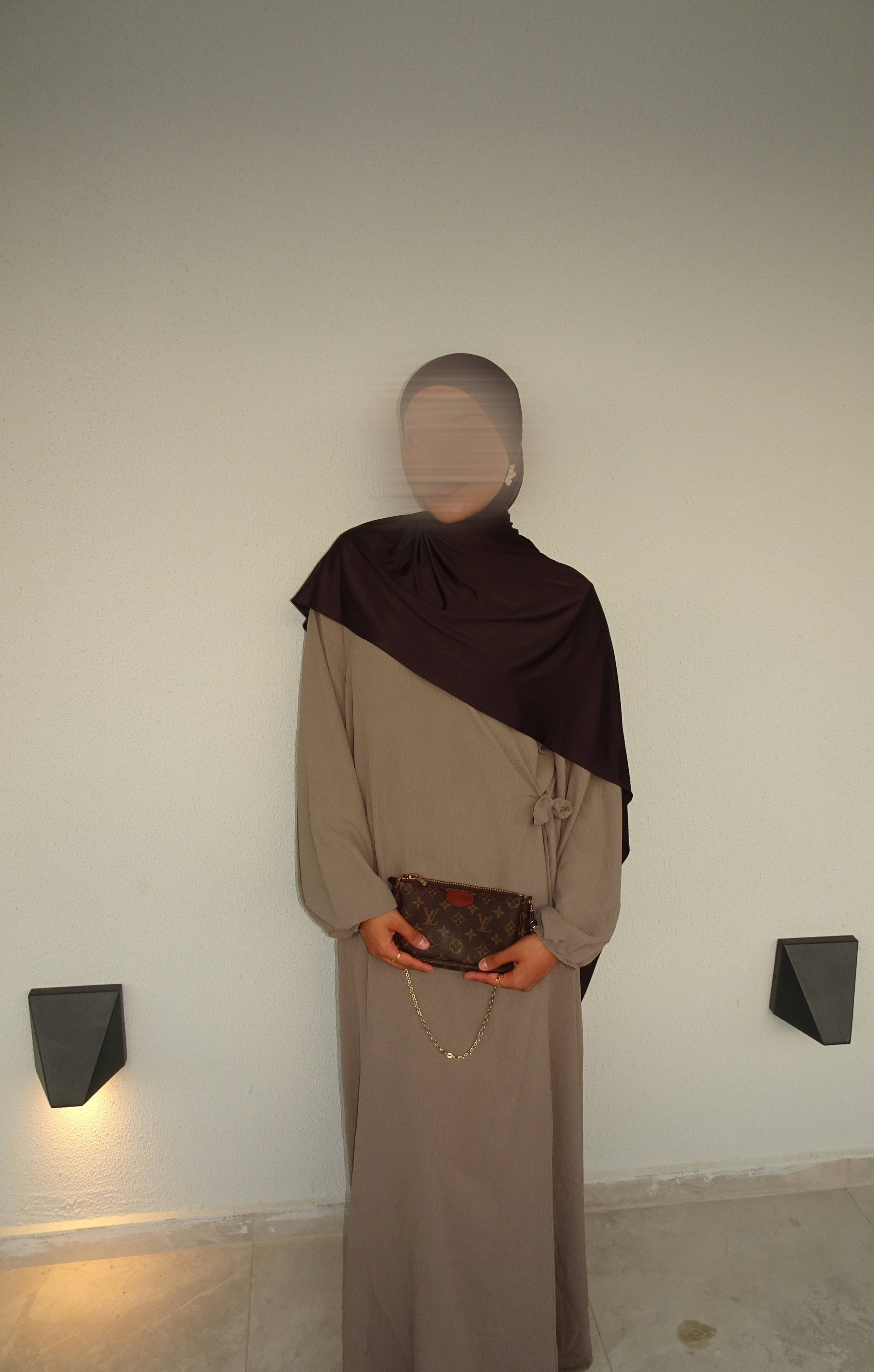 wickelabaya jazz stoff ballonärmel frontansicht einheitsgröße 36–46 1,47 m lang stillfreundlich