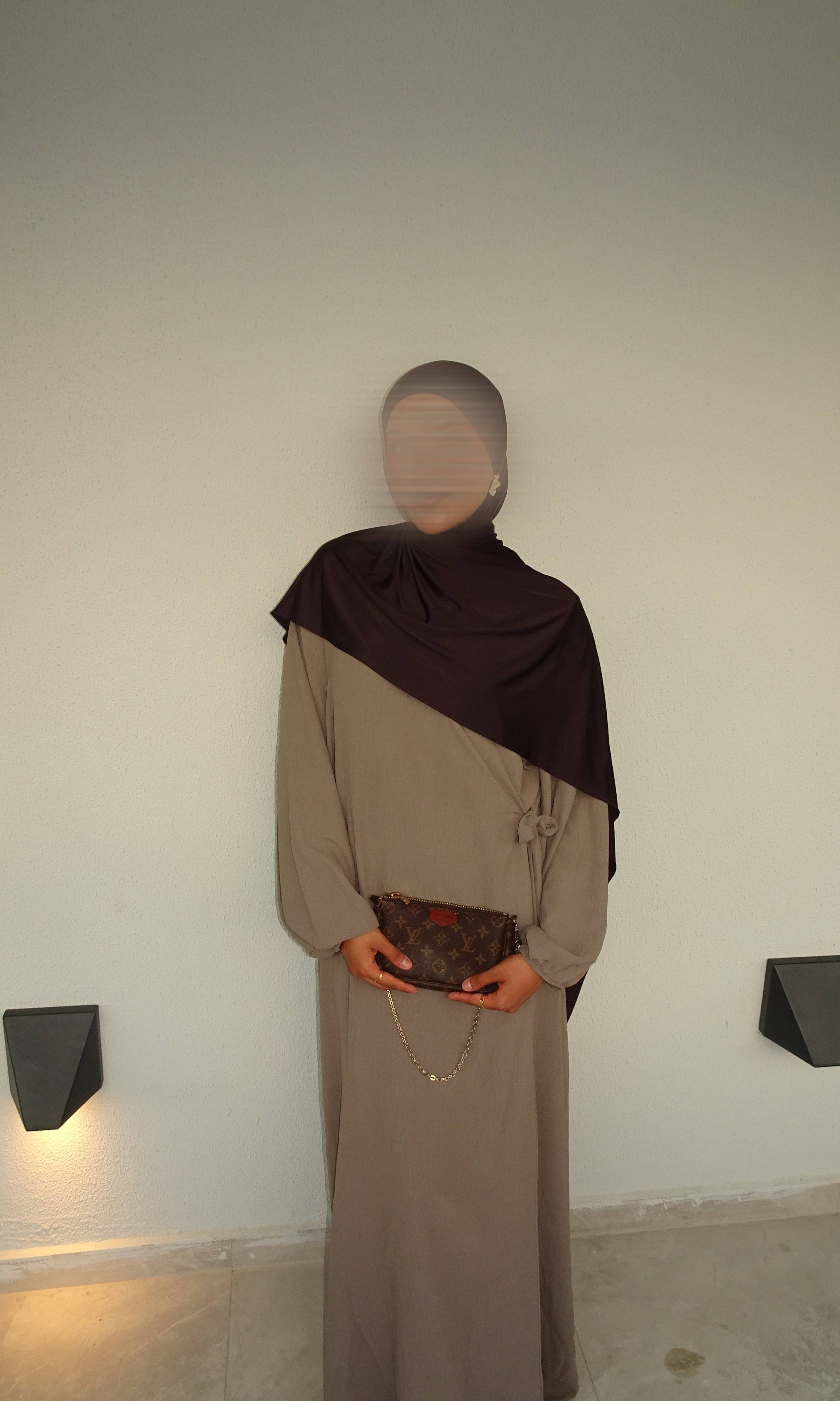 wickelabaya jazz stoff ballonärmel frontansicht einheitsgröße 36–46 1,47 m lang stillfreundlich