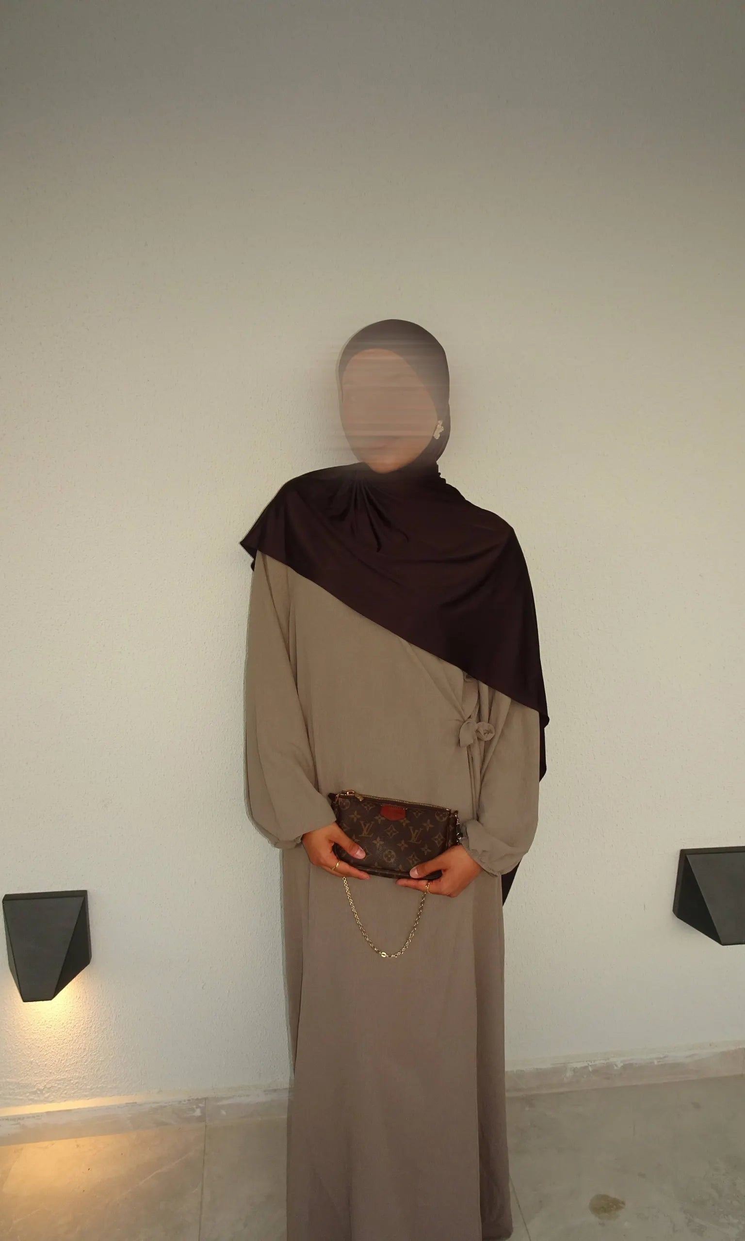 wickelabaya jazz stoff ballonärmel frontansicht einheitsgröße 36–46 1,47 m lang stillfreundlich