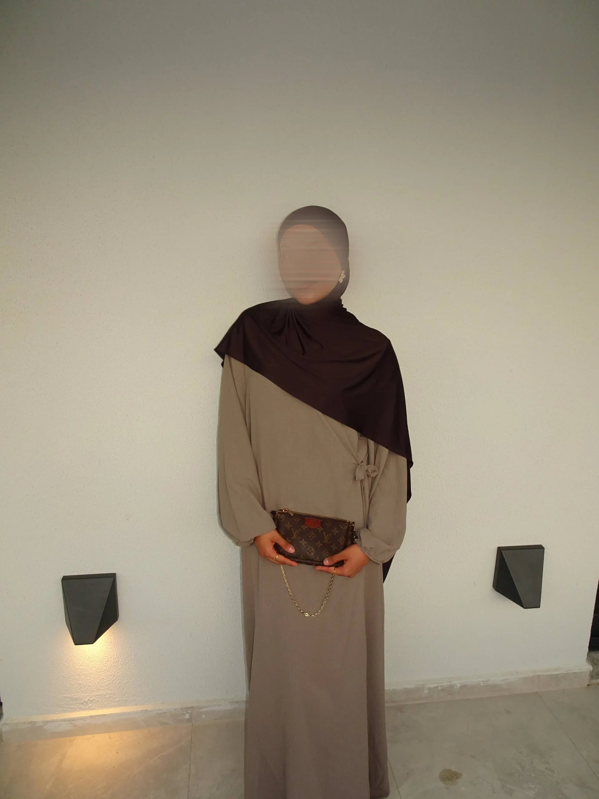 wickelabaya jazz stoff ballonärmel frontansicht einheitsgröße 36–46 1,47 m lang stillfreundlich