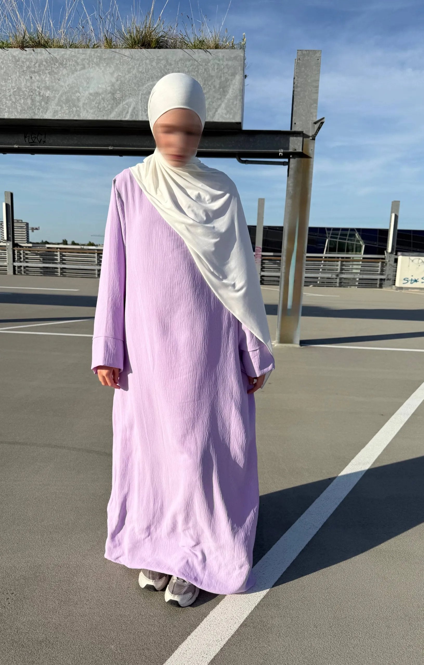 bodenlange abaya aus jazzstoff, luftig mit fließendem fall, schlichtes design