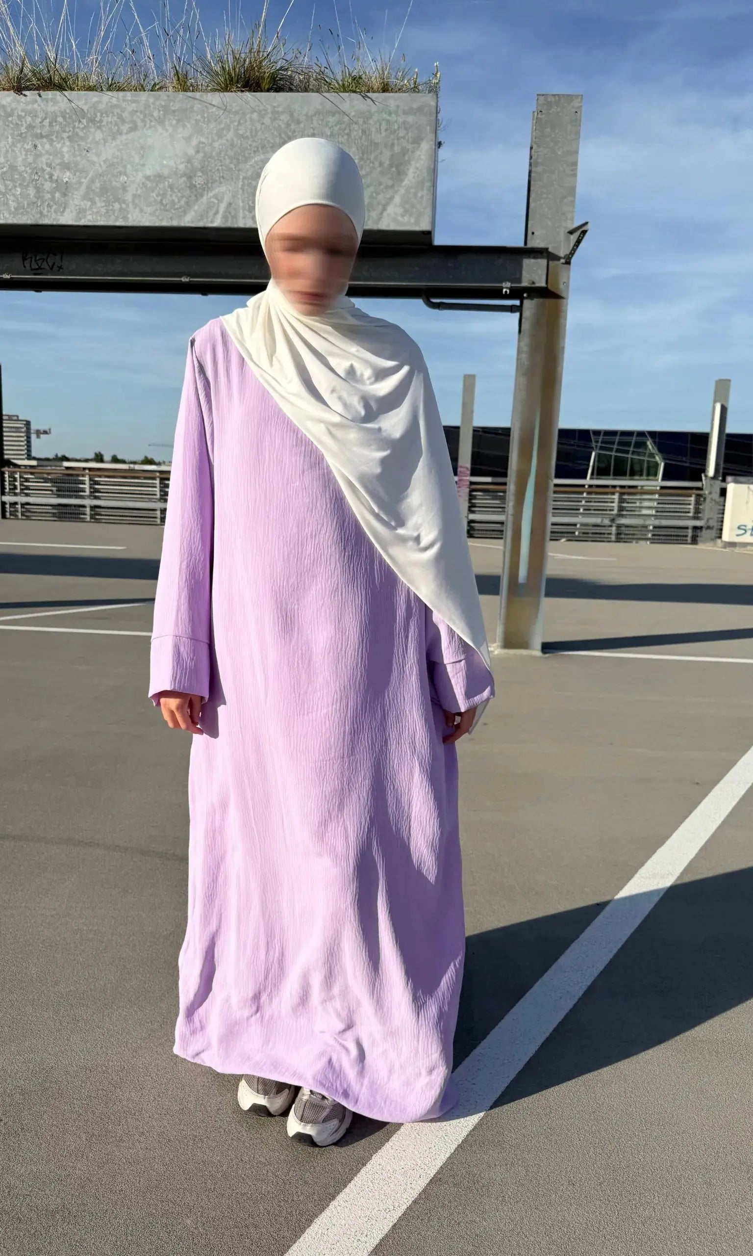 bodenlange abaya aus jazzstoff, luftig mit fließendem fall, schlichtes design
