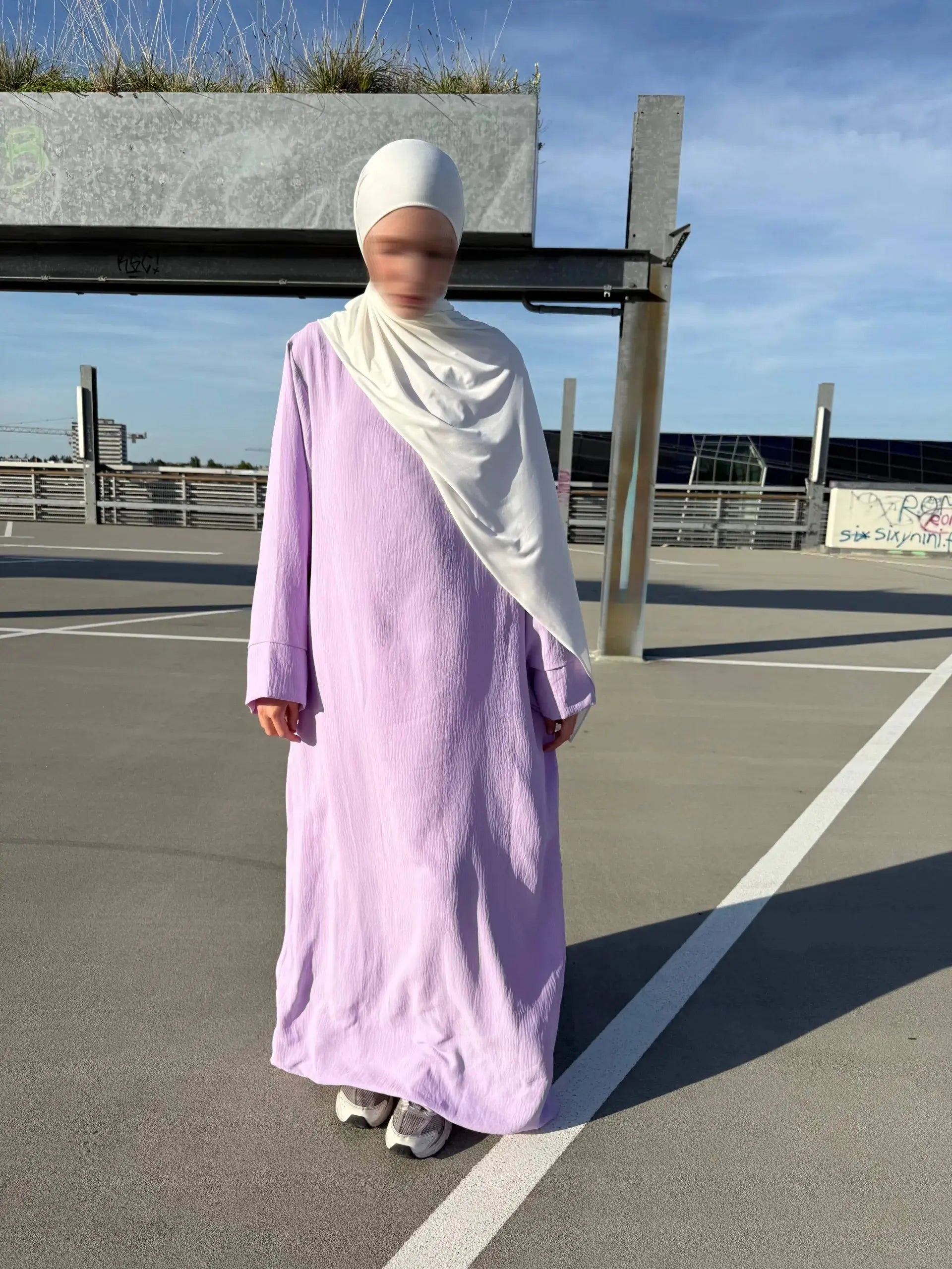 bodenlange abaya aus jazzstoff, luftig mit fließendem fall, schlichtes design