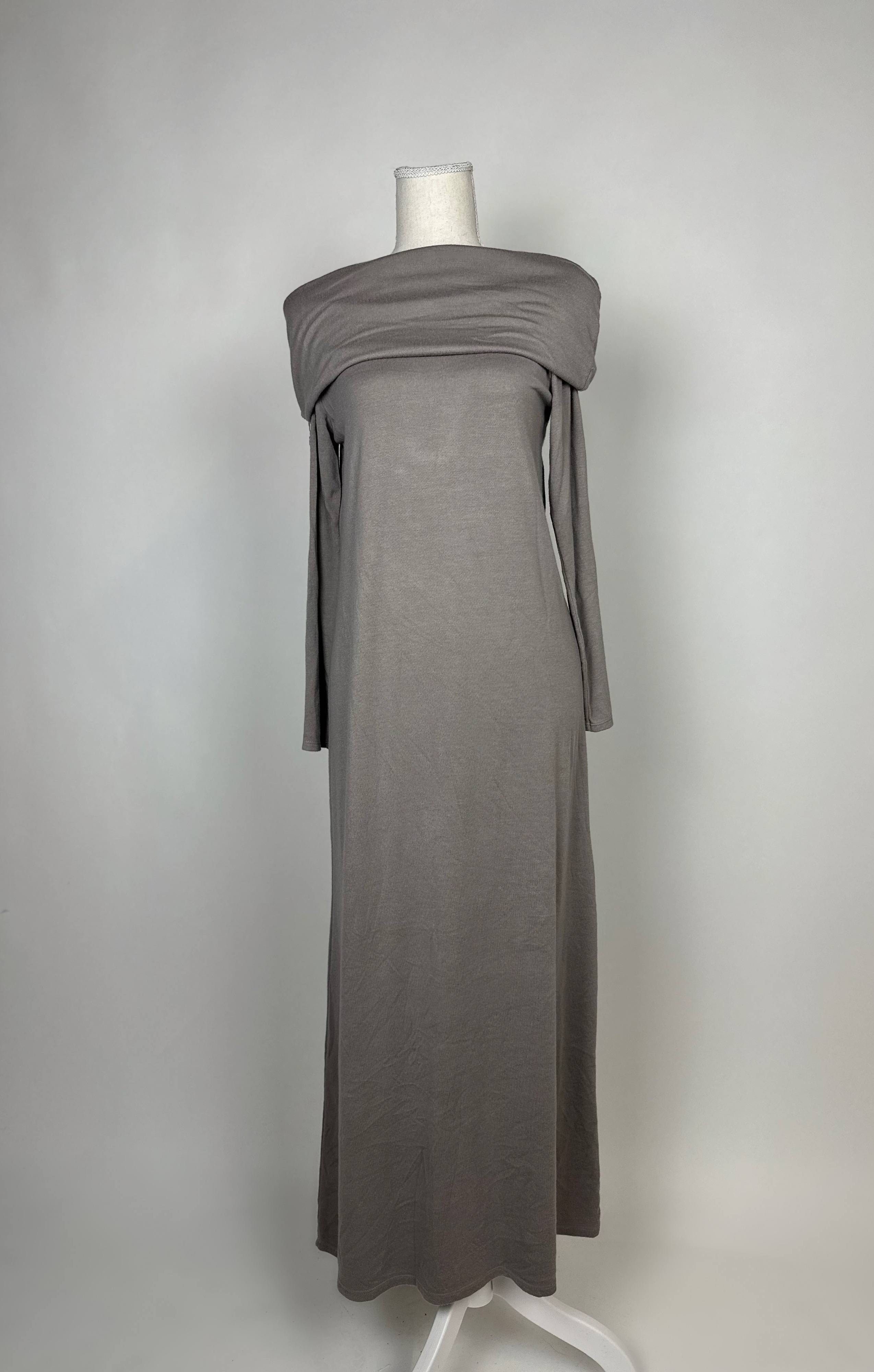maxikleid aus baumwolle mit schlichter, langer silhouette, ca. 135 cm