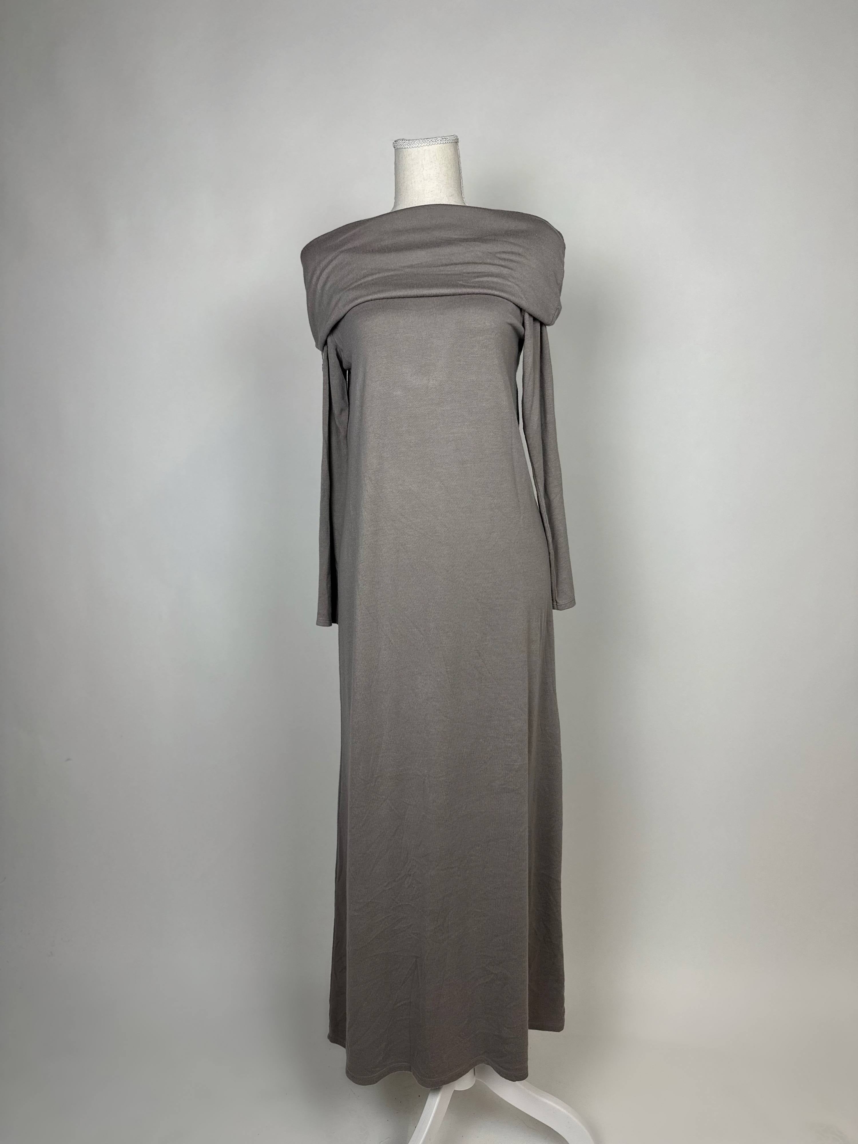 maxikleid aus baumwolle mit schlichter, langer silhouette, ca. 135 cm