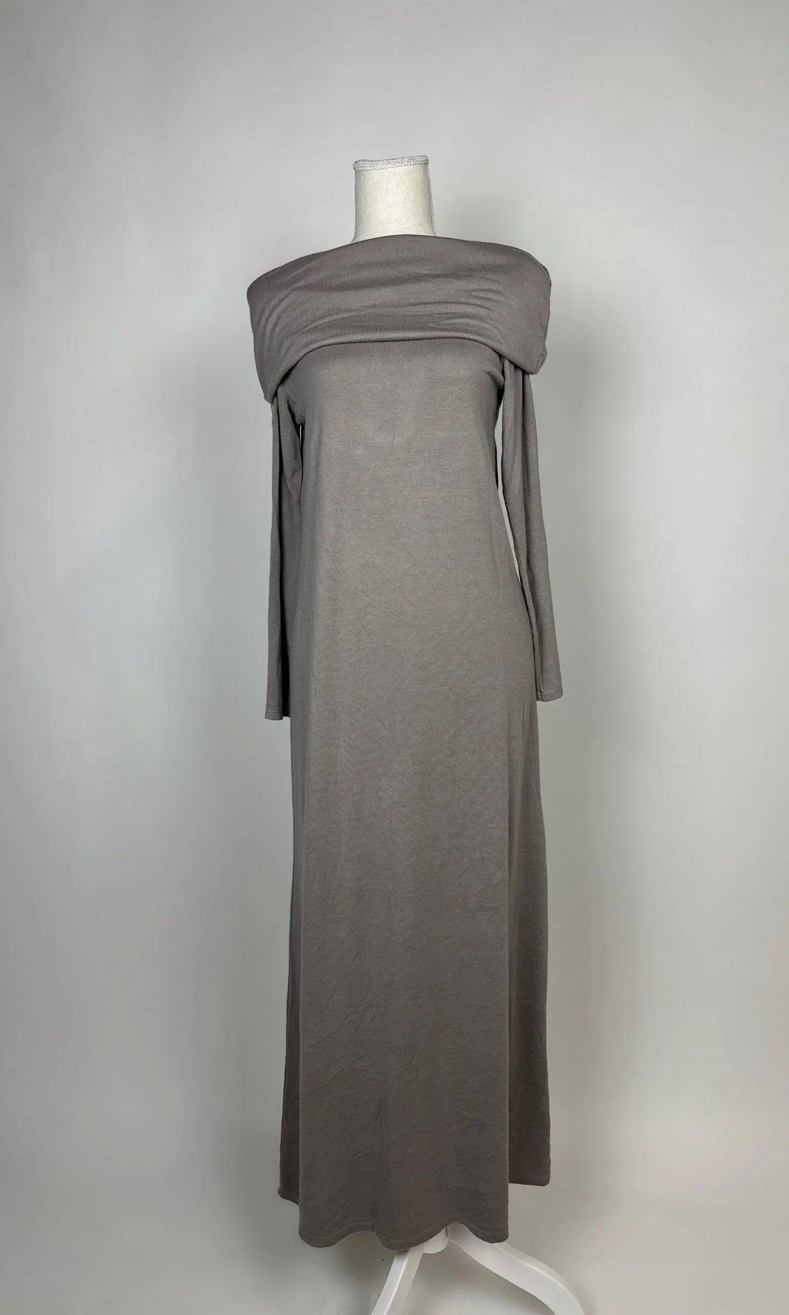 maxikleid aus baumwolle mit schlichter, langer silhouette, ca. 135 cm