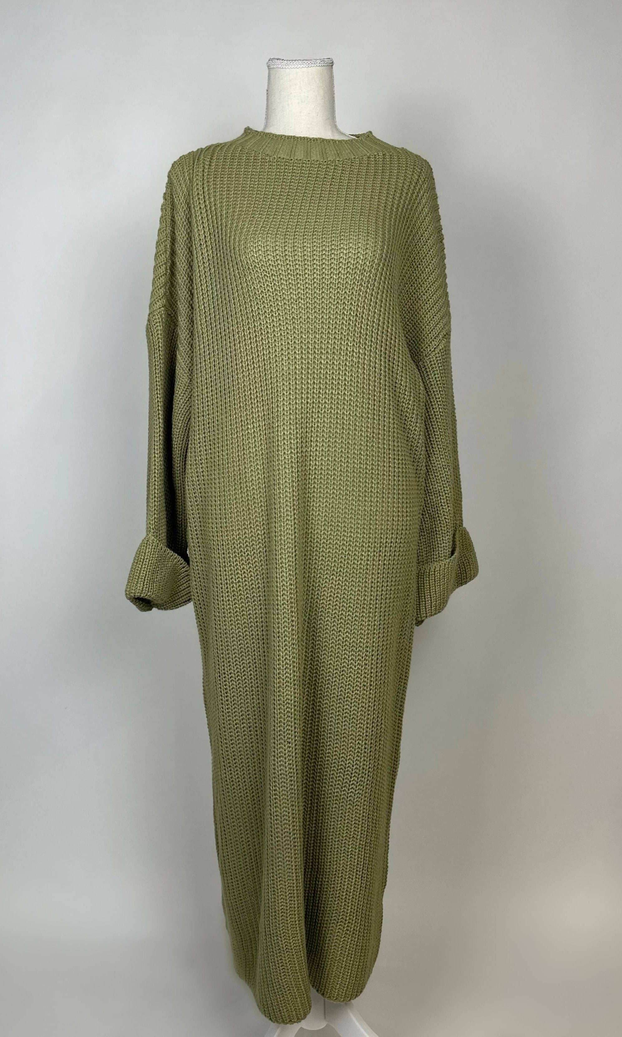 maxi-strickkleid aus polyester, 1,35 m lang, geeignet für herbst und winter