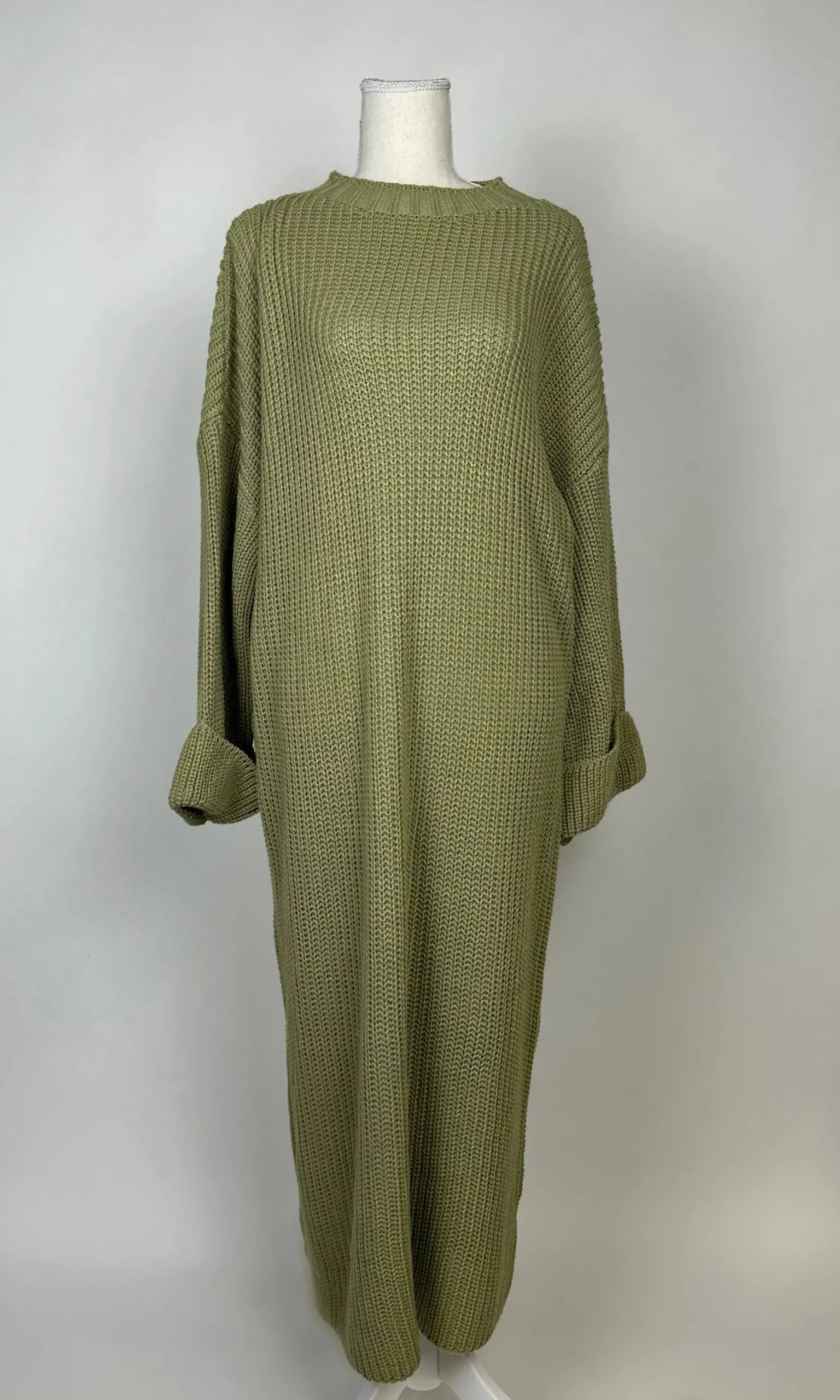 maxi-strickkleid aus polyester, 1,35 m lang, geeignet für herbst und winter