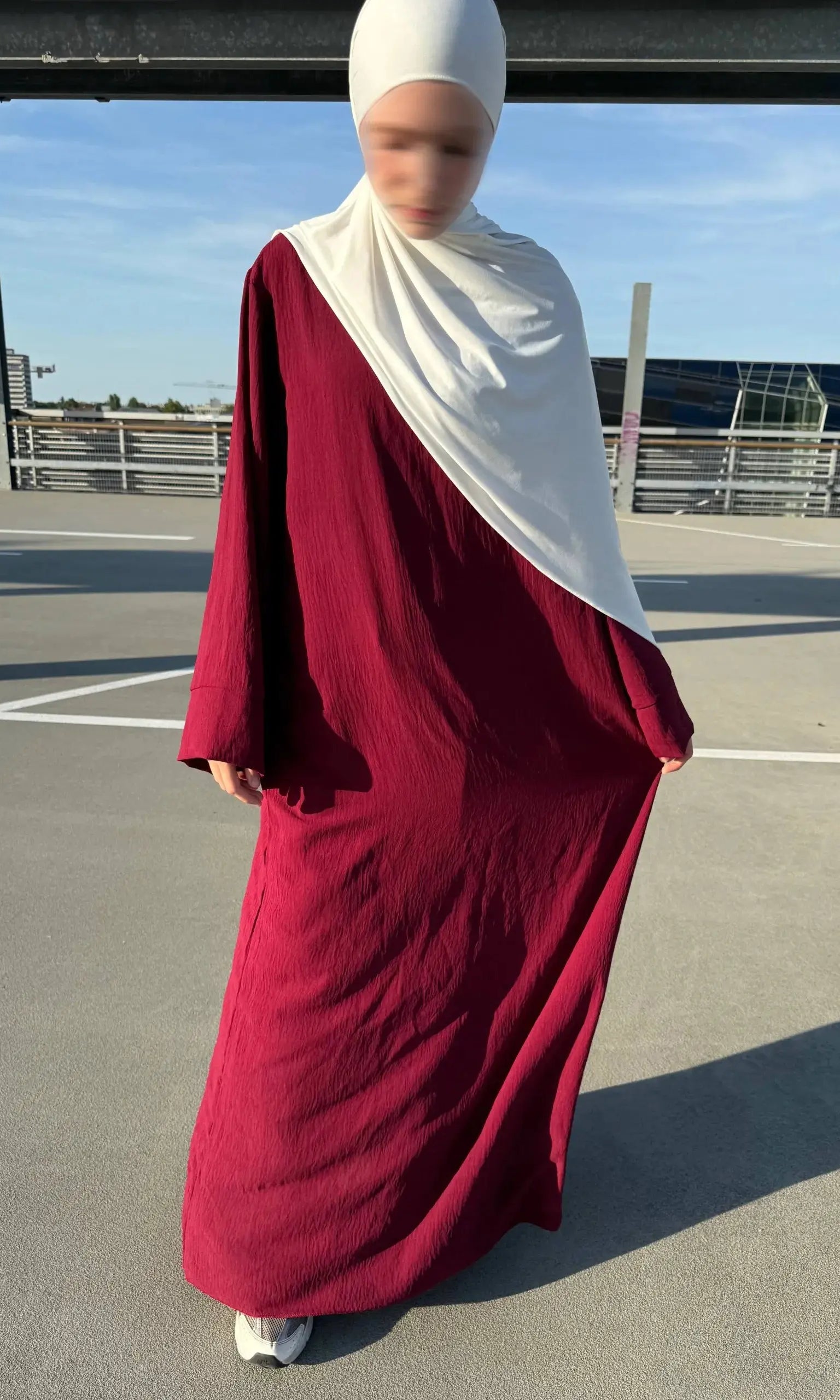 abaya aus leichtem jazz-stoff, maxilänge 148 cm, locker fallend, schlichtes design
