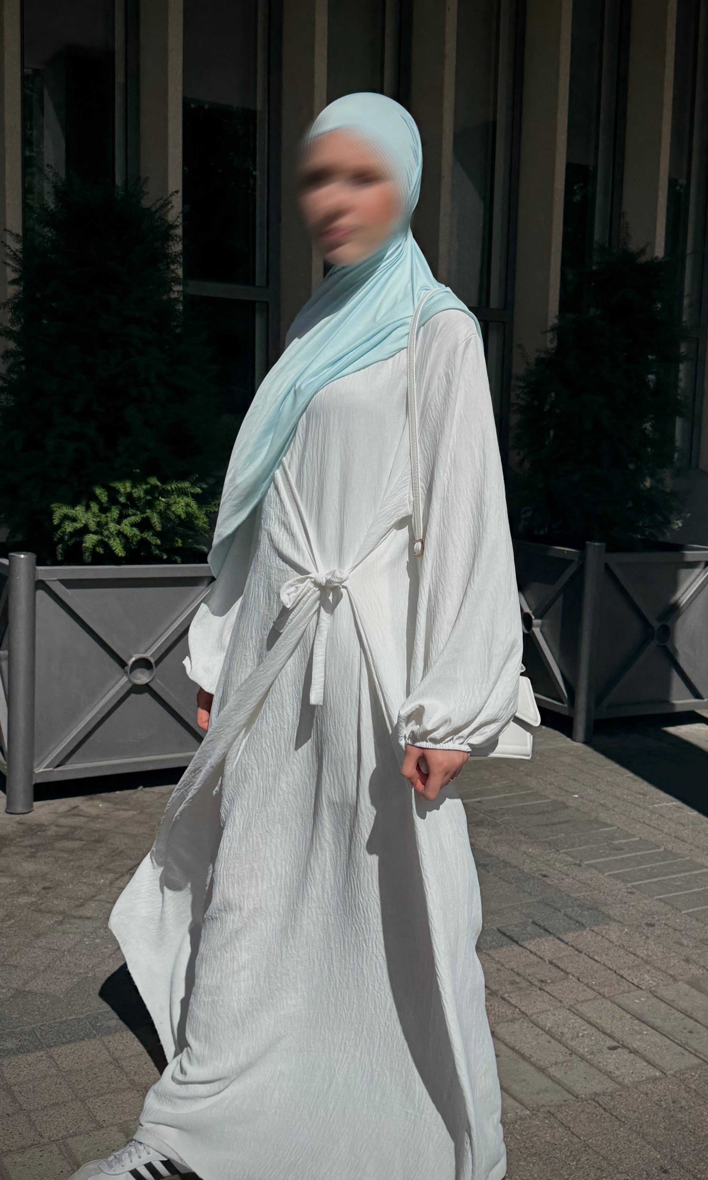 Wickelabaya jazz-stoff ballonärmel frontansicht, 1,47 m länge, einheitsgröße 36–46