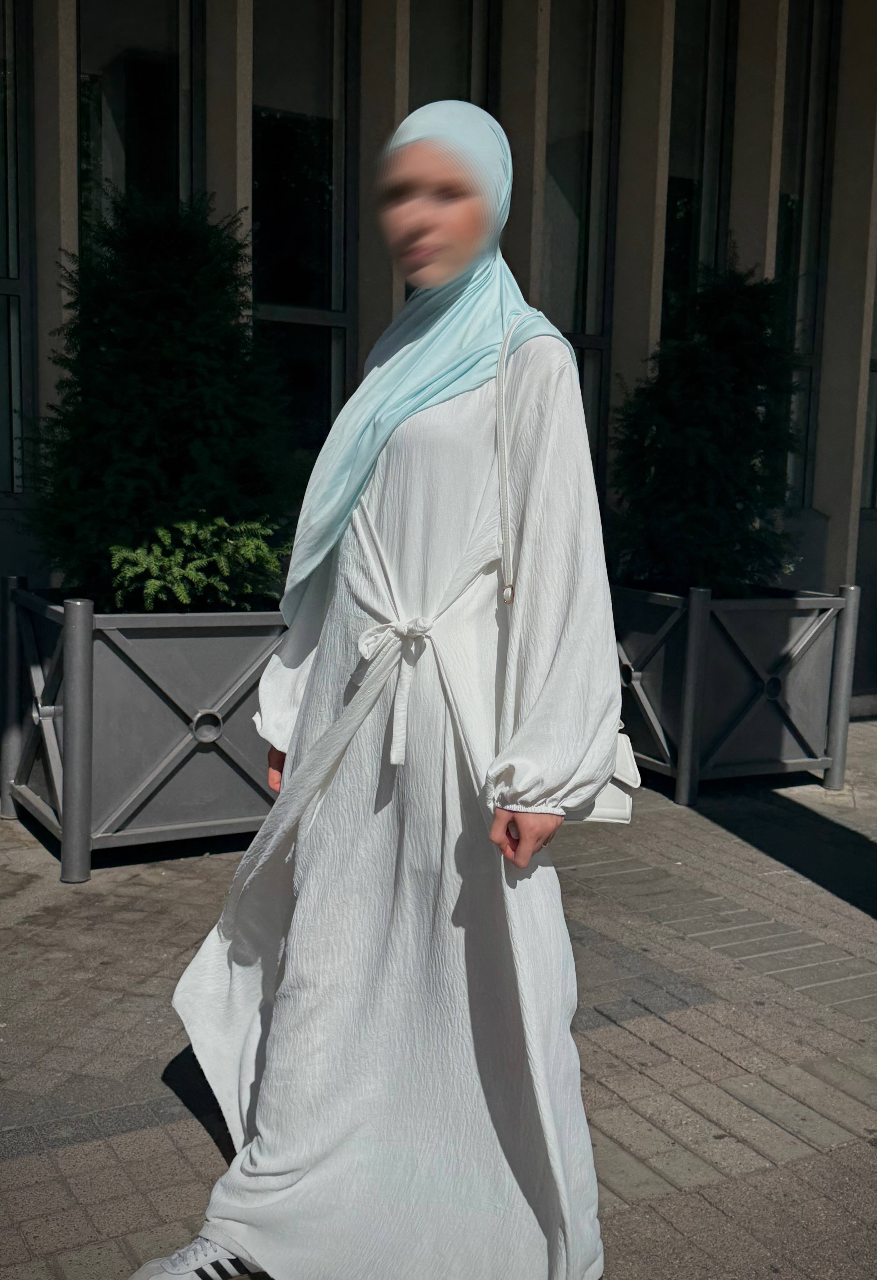 Wickelabaya jazz-stoff ballonärmel frontansicht, 1,47 m länge, einheitsgröße 36–46