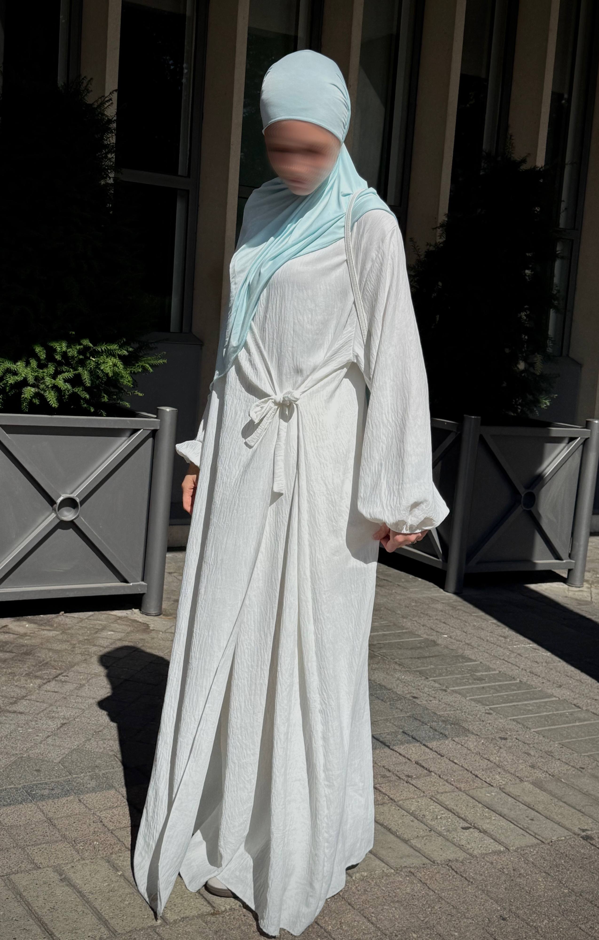 wickelabaya jazzstoff ballonärmel frontansicht, länge 1,47 m, einheitsgröße 36–46