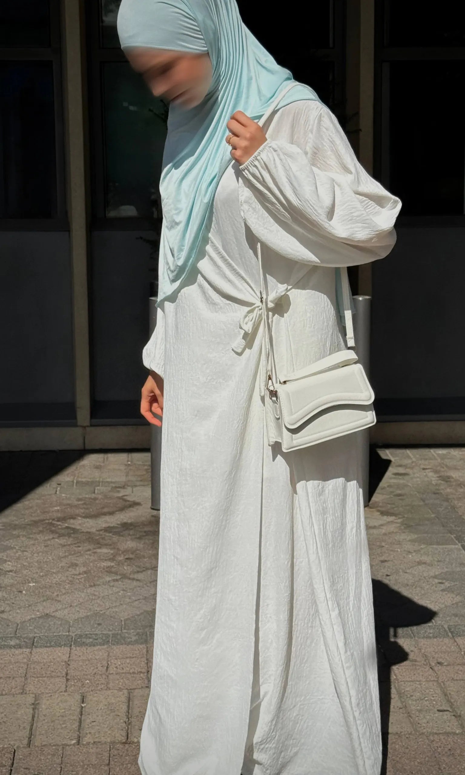 Wickelabaya Jazzstoff Ballonärmel Frontansicht-Größe36–46-Länge1,47m