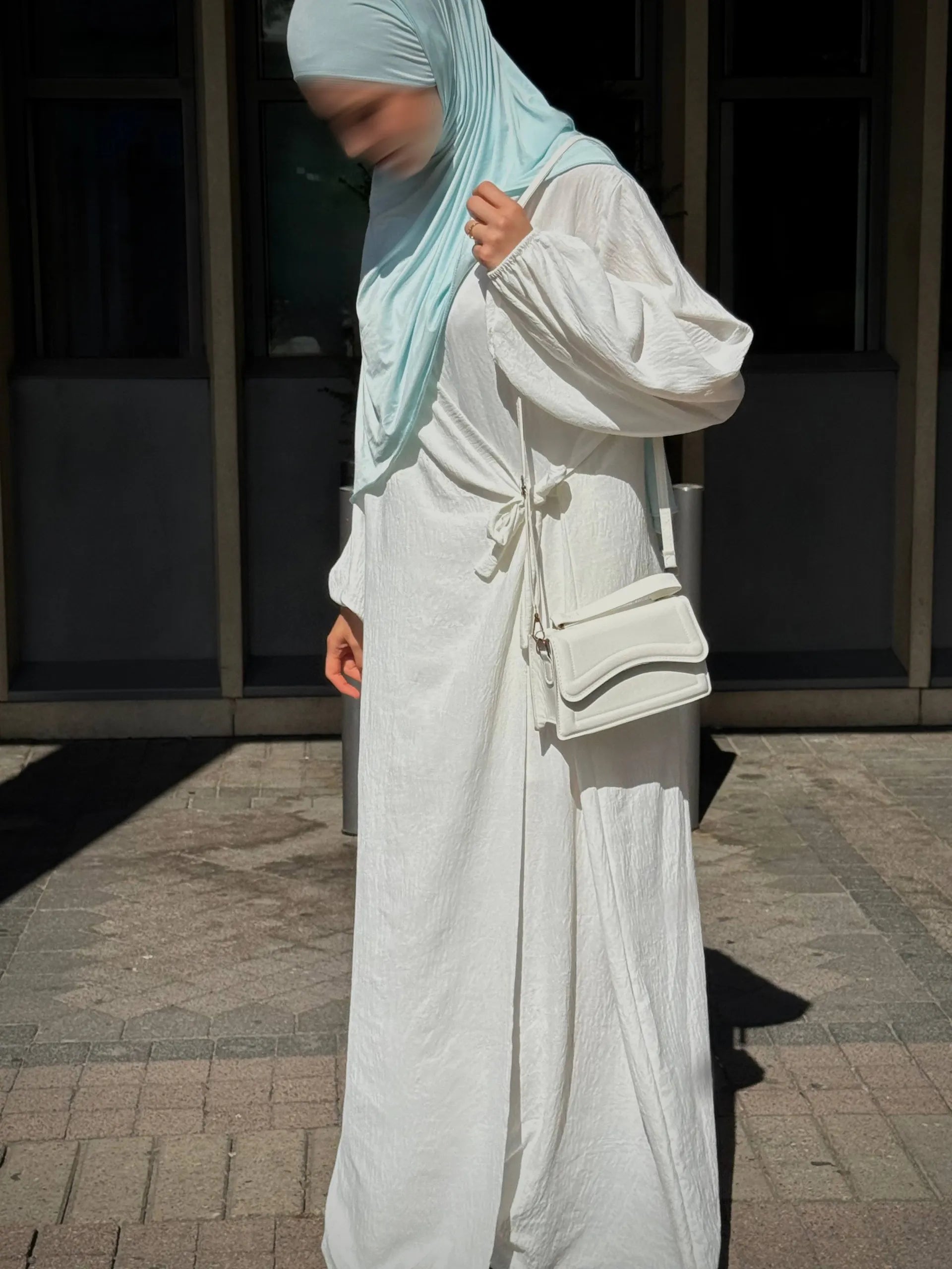 Wickelabaya Jazzstoff Ballonärmel Frontansicht-Größe36–46-Länge1,47m