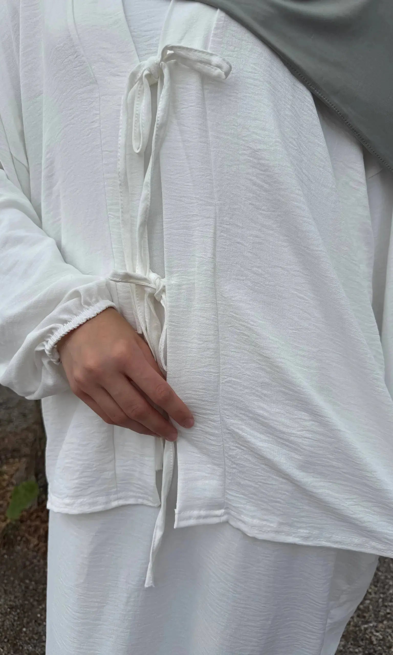 Schleifenset mit unterkleid jersey-elastan zweiteiliges set aus unterkleid und oberteil frontansicht