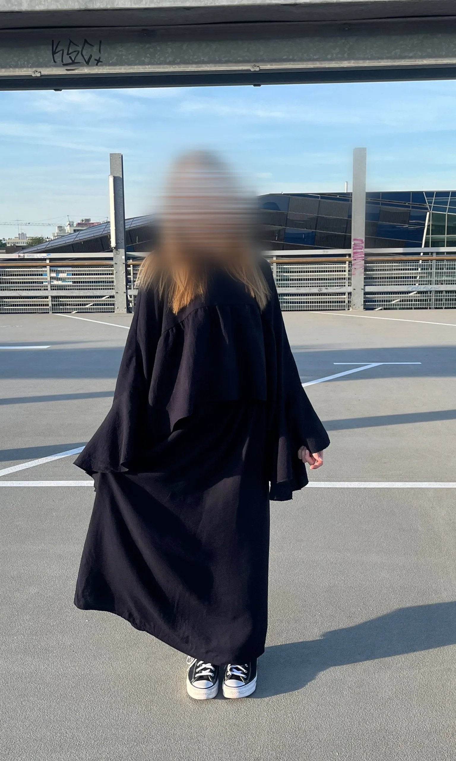 zweiteiler aus viskosemischung mit oberteil und maxirock, fließender fall, einheitsgröße 34–46