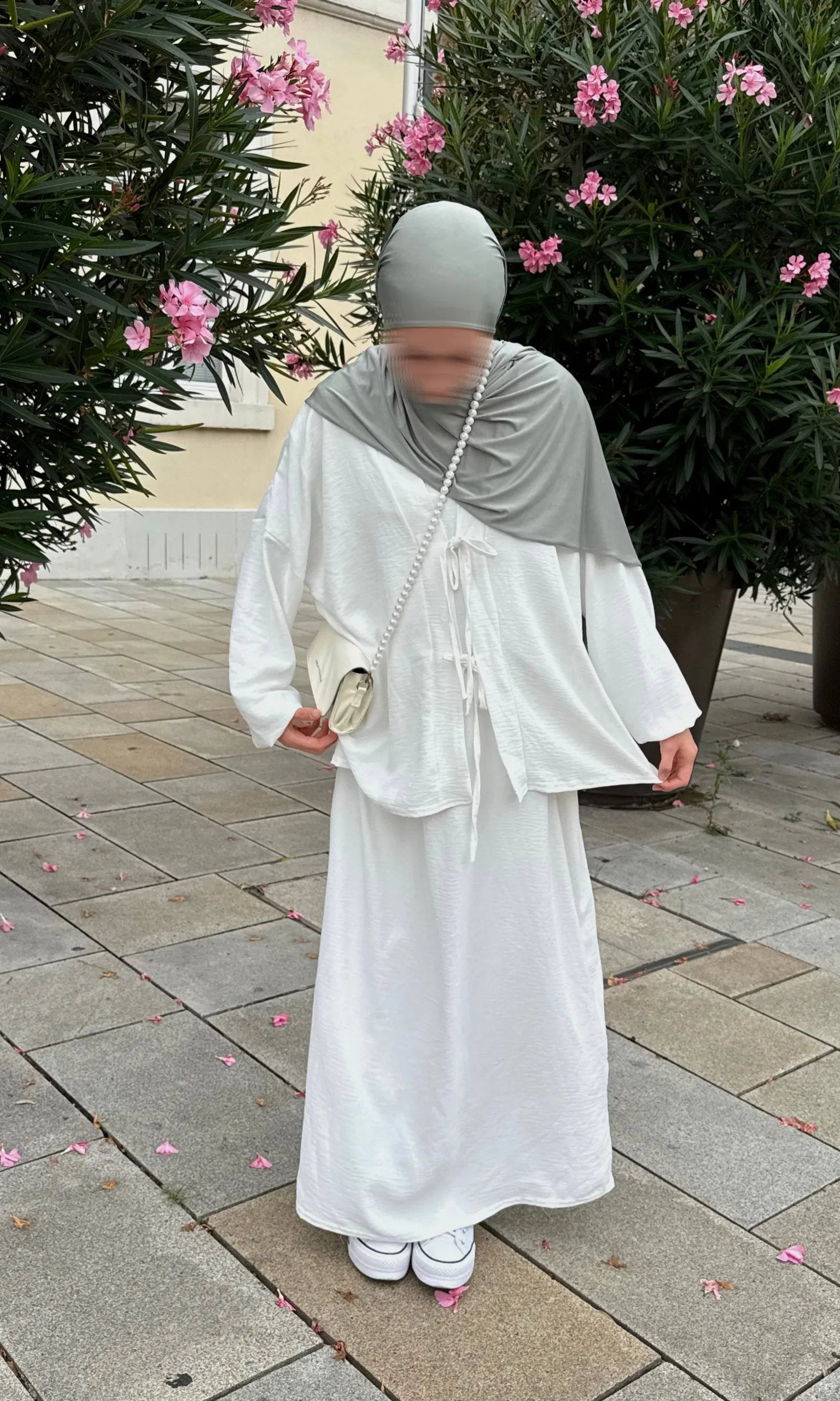 schleifenset aus unterkleid und oberteil jersey-elastan frontansicht