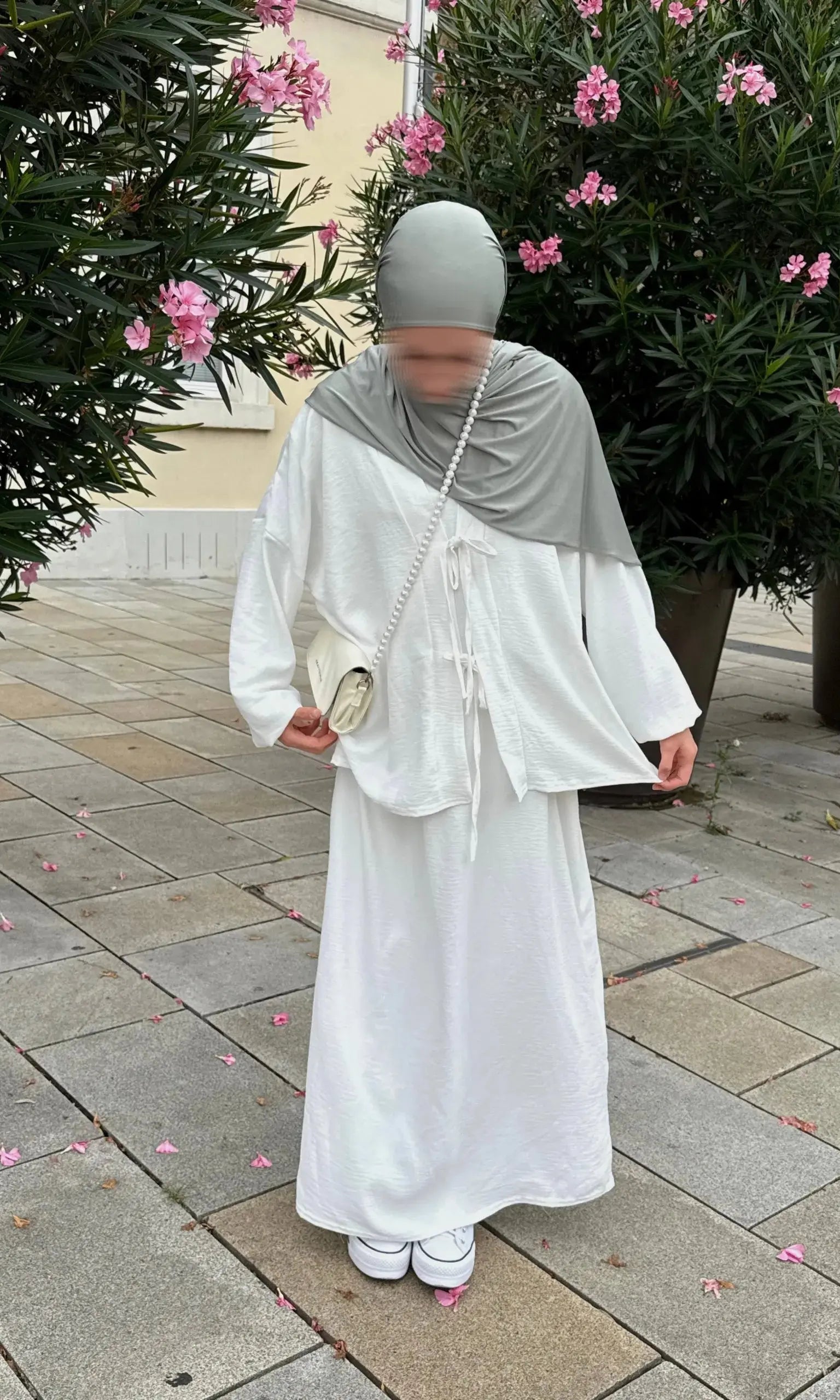 schleifenset aus unterkleid und oberteil jersey-elastan frontansicht