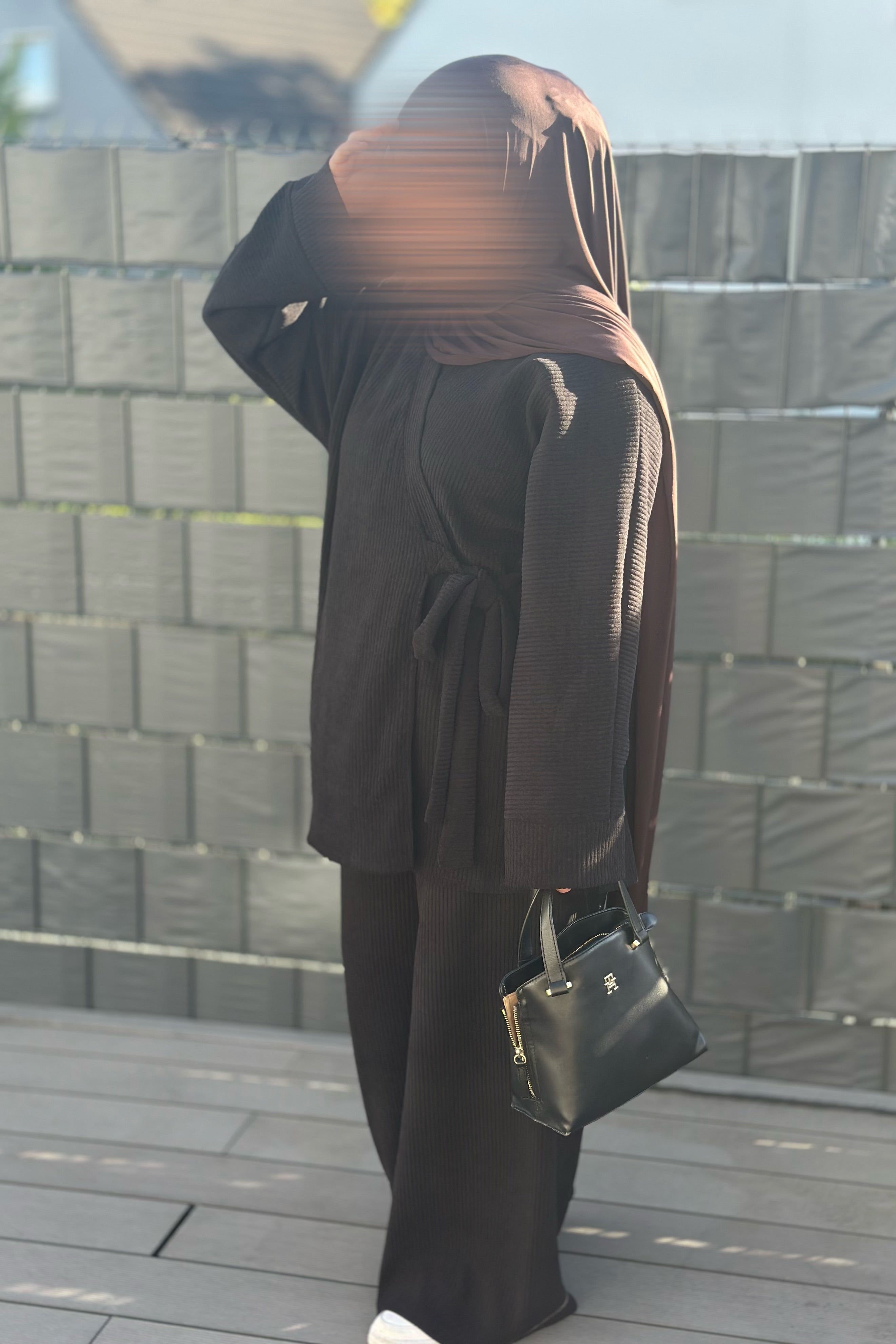 Zweiteiler cordstoff oberteil-länge 87cm hose-länge 100cm frontansicht