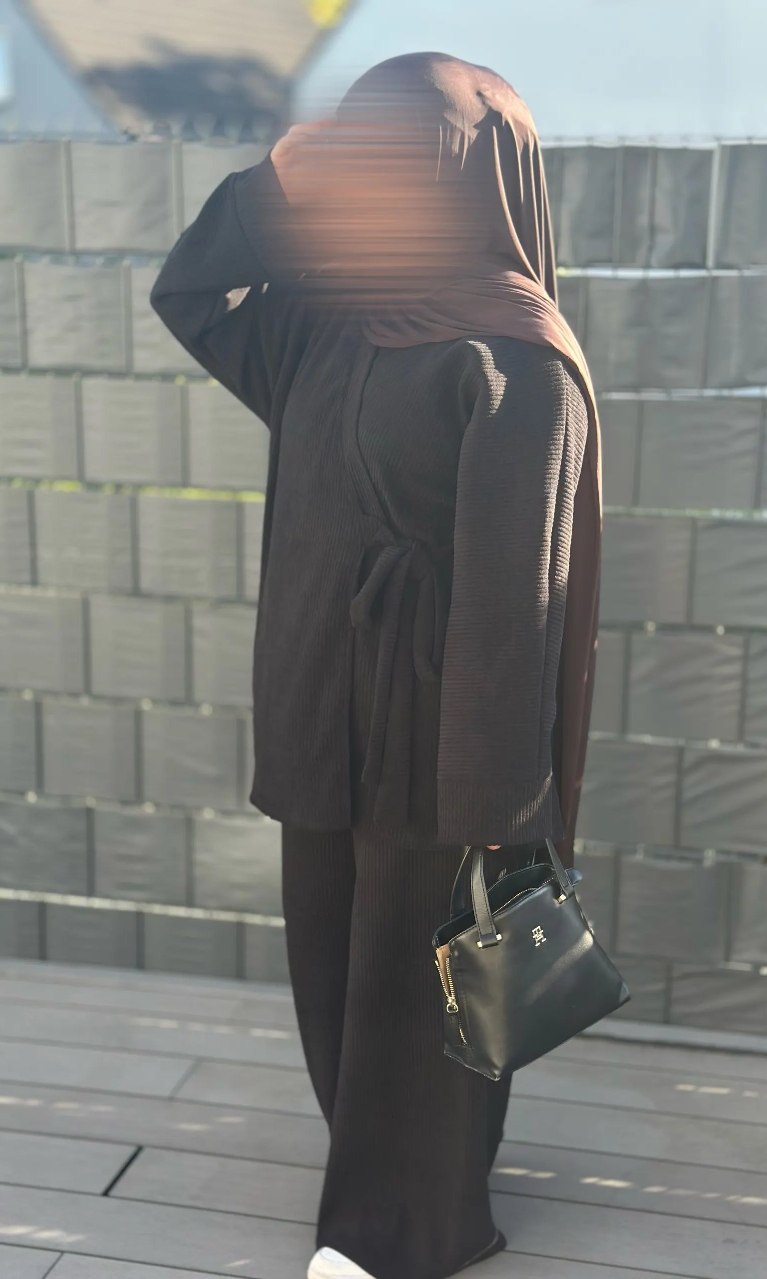 Zweiteiler cordstoff oberteil-länge 87cm hose-länge 100cm frontansicht