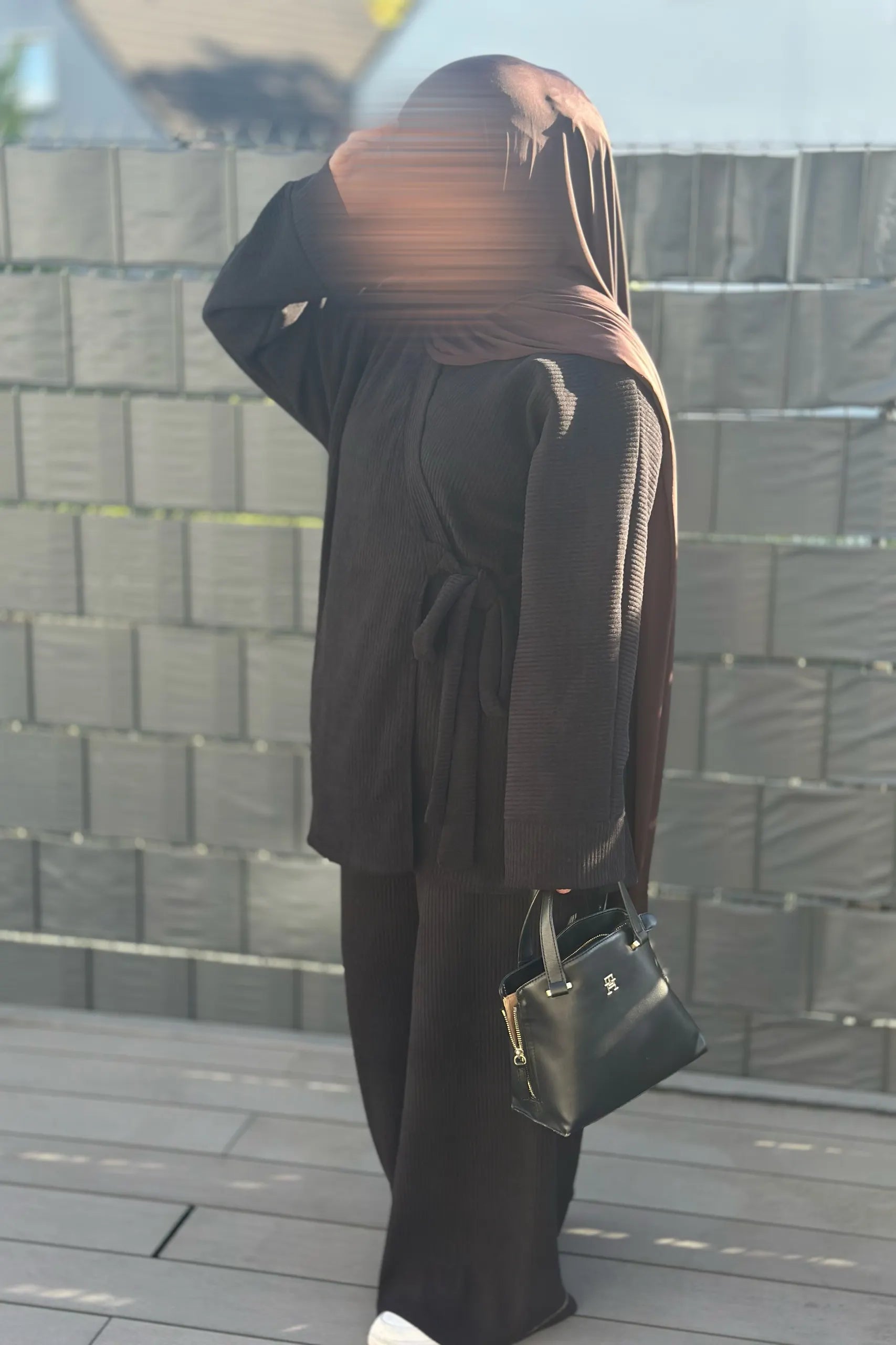 Zweiteiler cordstoff oberteil-länge 87cm hose-länge 100cm frontansicht