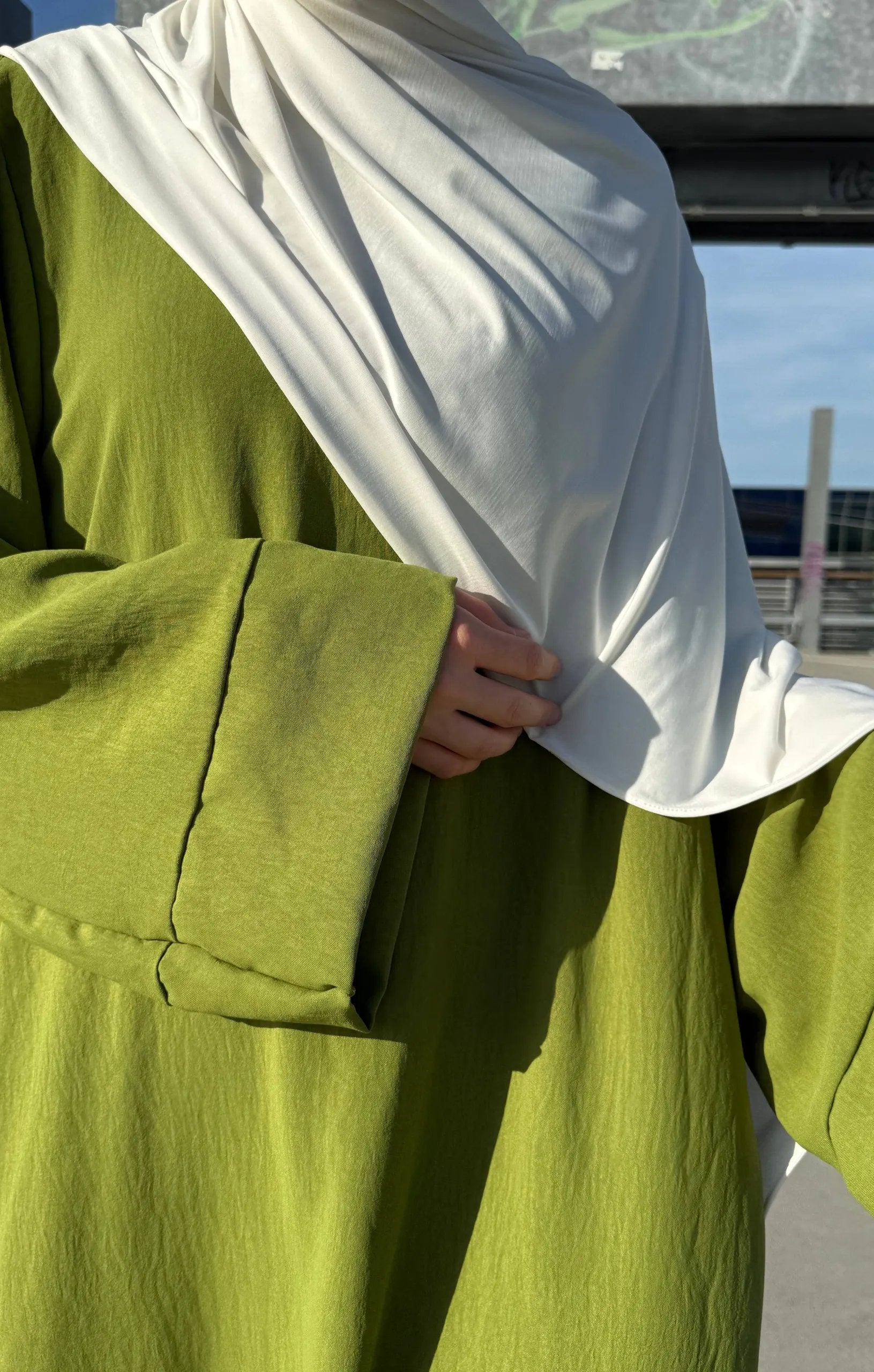 schlichte abaya aus 100% jazz, maxi-länge, gesamtansicht