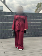 zweiteiler mit hose polyester-elastan vorne & hinten geschnürt frontansicht herbst-geeignet einheitsgröße 32-40