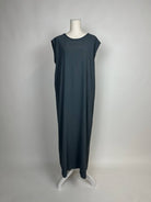 abaya-unterkleid aus jazz, anthrazit, ärmellos in maxi-länge, frontansicht