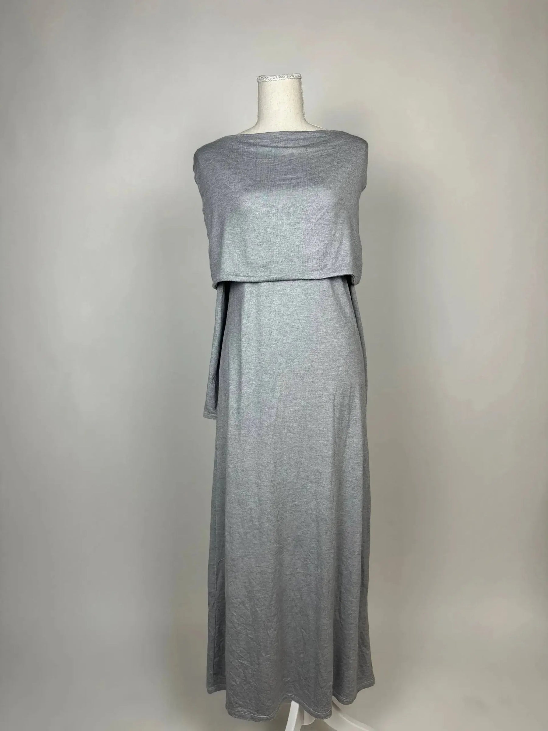 Langes Baumwollkleid, schlicht, figurbetonte Passform, für Herbst/Winter