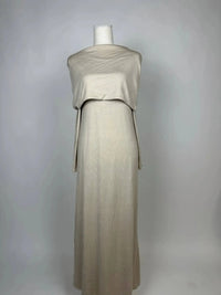 Langes Baumwollkleid mit langen Ärmeln und Maxi-Länge, leicht tailliert, schlichtes Design, einfarbig, für Herbst/Winter.