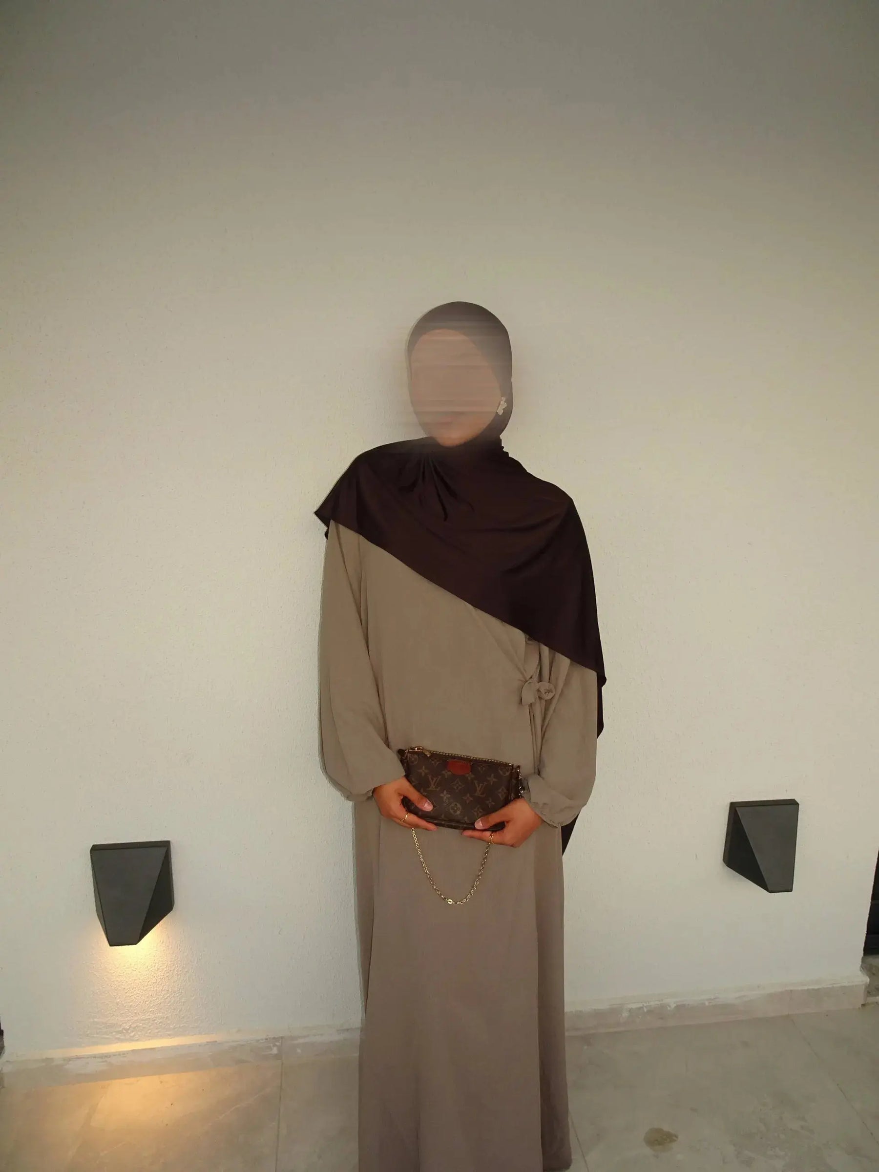 wickelabaya jazz stoff ballonärmel frontansicht einheitsgröße 36–46 1,47 m lang stillfreundlich