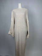 maxi strickkleid aus 100% polyester, 1,35 m lang, herbst/winter geeignet