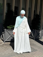 Wickelabaya Jazz-Stoff Ballonärmel, stillfreundlich Frontansicht Wickelöffnung