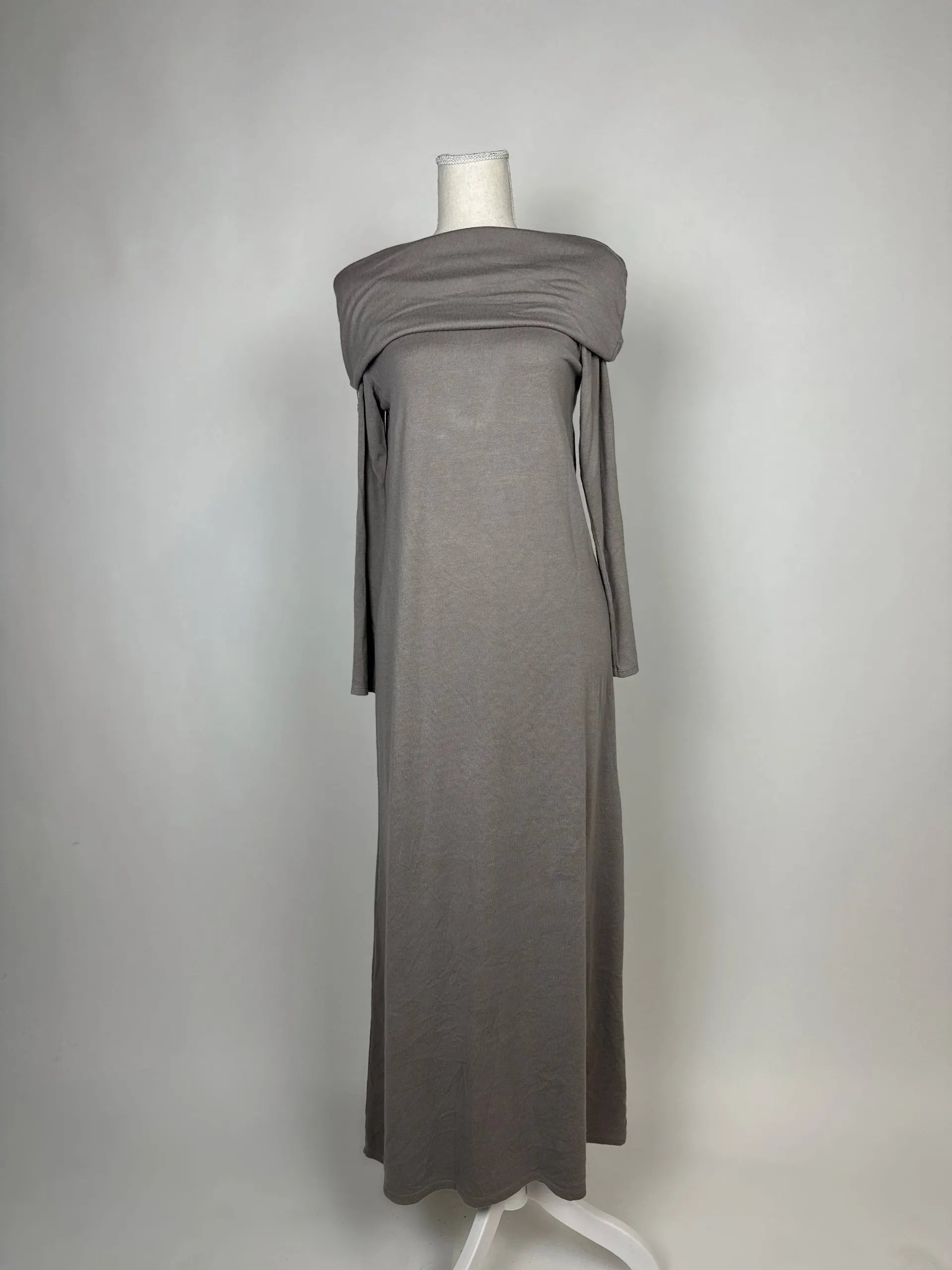 maxikleid aus baumwolle mit schlichter, langer silhouette, ca. 135 cm