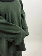 zweiteiler aus cordstoff mit langem oberteil und hose für herbst/winter