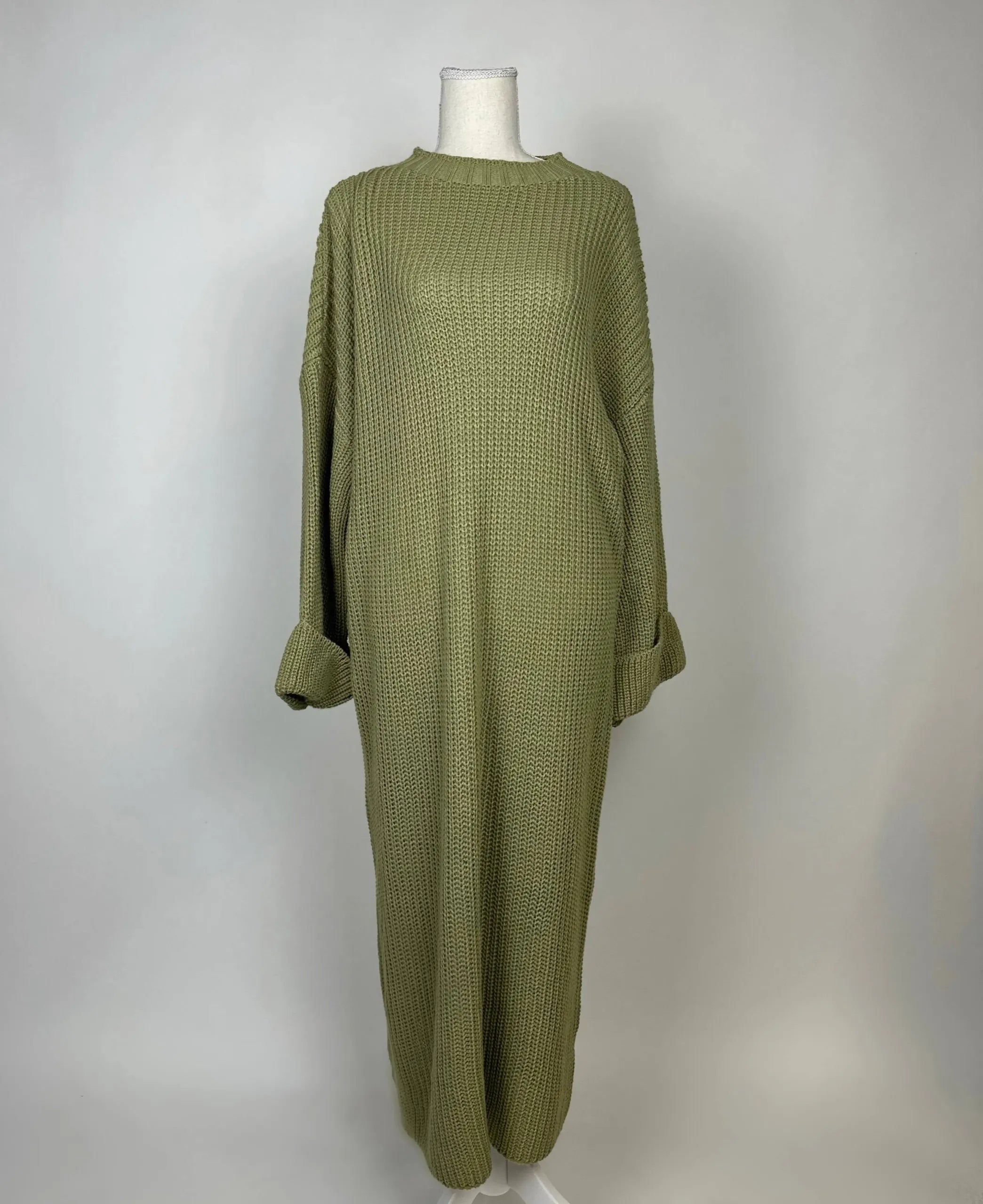 maxi-strickkleid aus polyester, 1,35 m lang, geeignet für herbst und winter