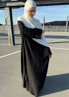 abaya aus luftigem jazzstoff, maxilänge, lange ärmel, fließender fall, vollansicht