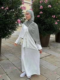 schleifenset mit unterkleid, 95% jazz, 5% elasthan, zweiteiliges set, elastisch, einheitsgröße 36–46, frontansicht