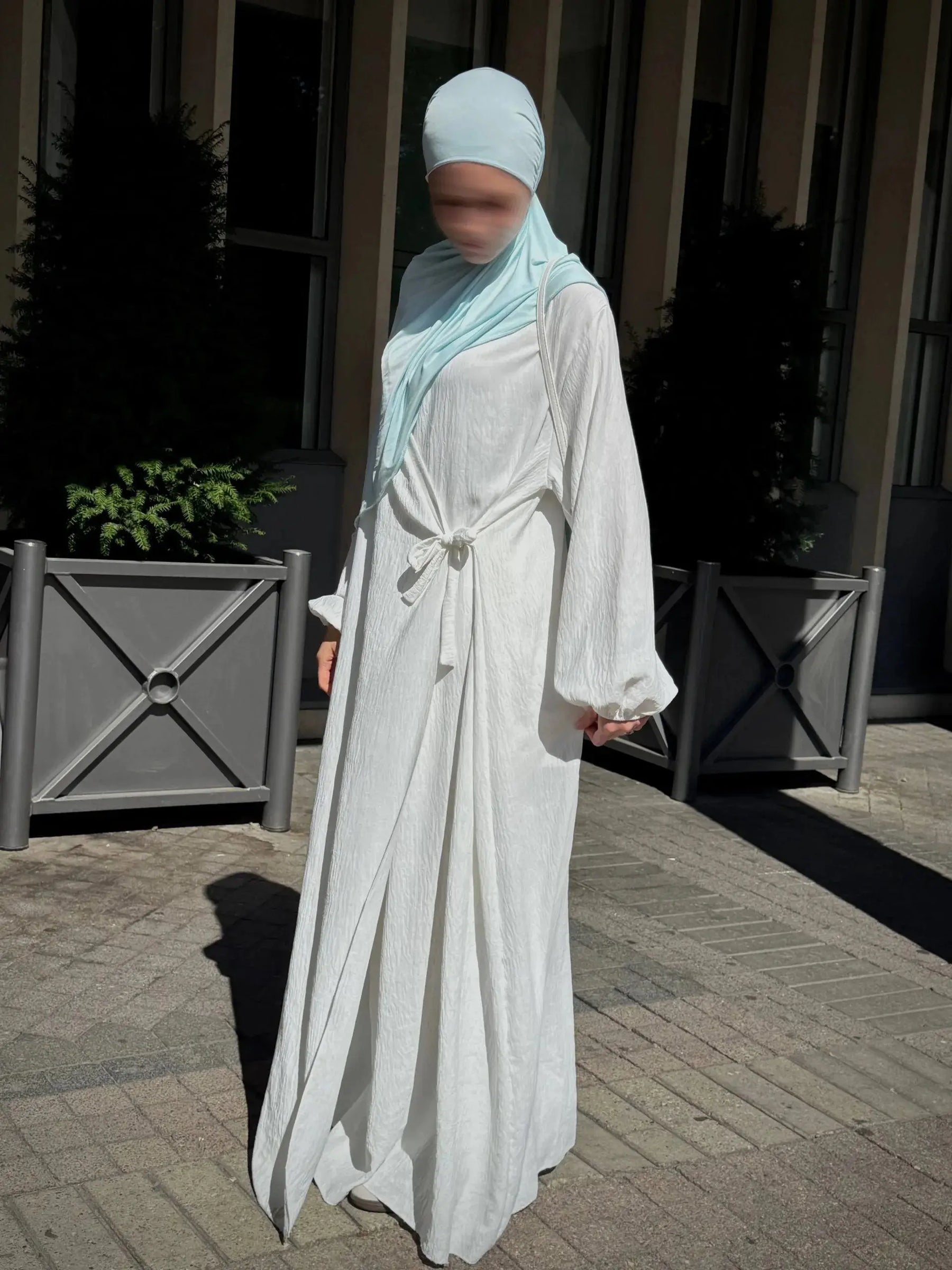 wickelabaya jazzstoff ballonärmel frontansicht, länge 1,47 m, einheitsgröße 36–46