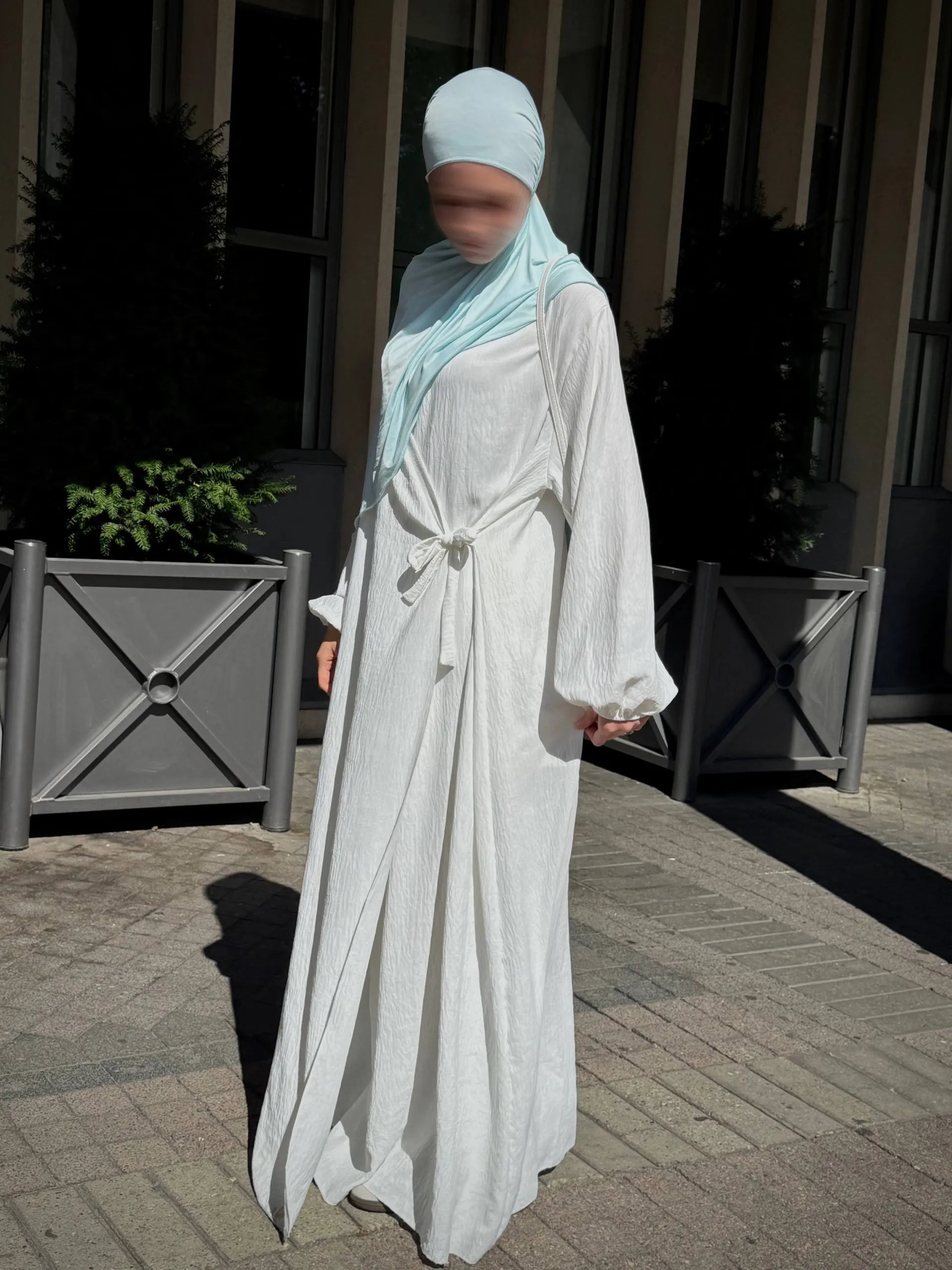 wickelabaya jazzstoff ballonärmel frontansicht, länge 1,47 m, einheitsgröße 36–46