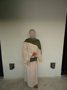 zweiteiler Liya in viskose/polyester, fließender fall, oberteil ca. 60 cm, rock ca. 100 cm, einheitsgröße 34–46, frontansicht