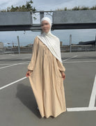 maxikleid aus 100% baumwolle (musselin) mit crinkle-struktur, 1,45 m lang, lockerer schnitt