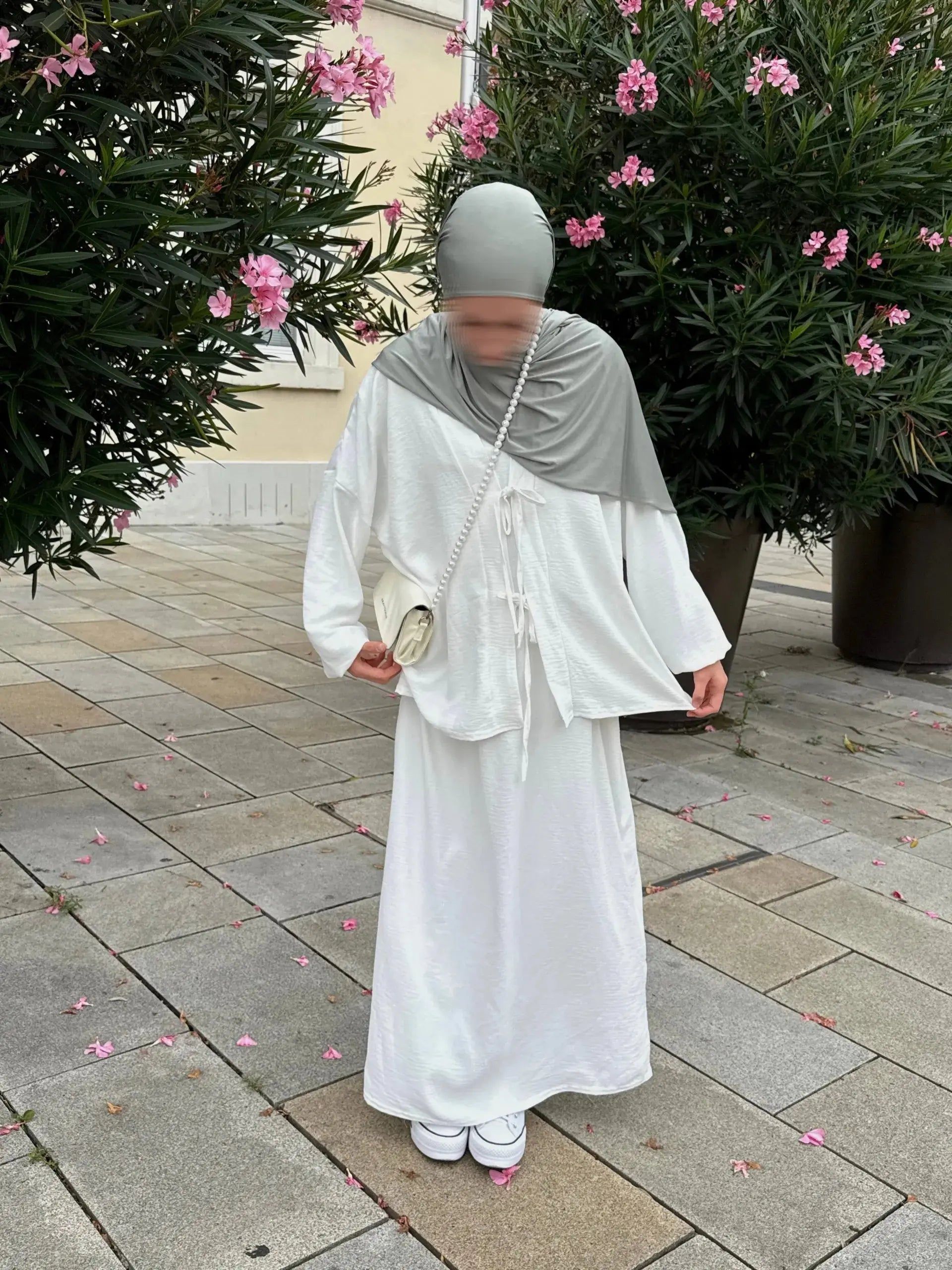 schleifenset aus unterkleid und oberteil jersey-elastan frontansicht